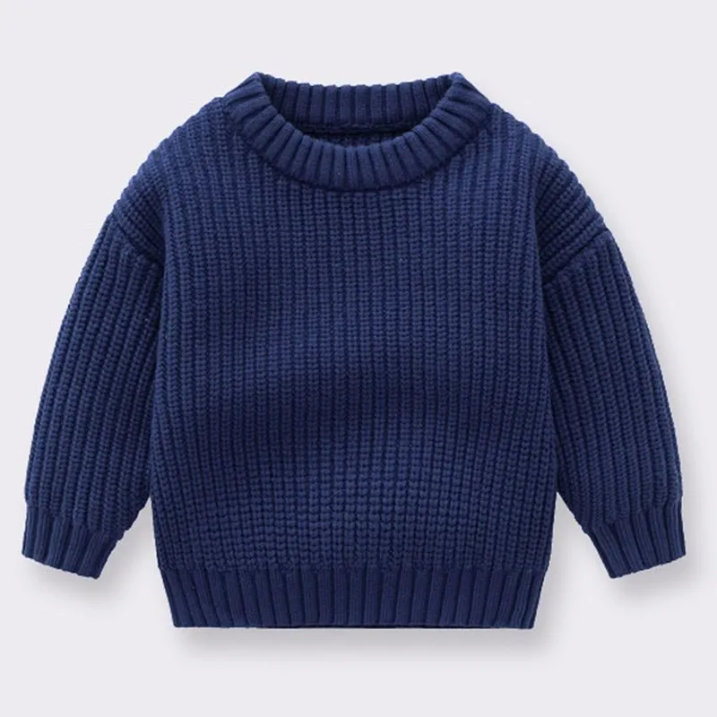 Cozy Kids' Round Neck Knit Sweater