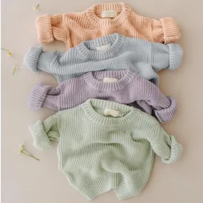 Cozy Kids' Round Neck Knit Sweater