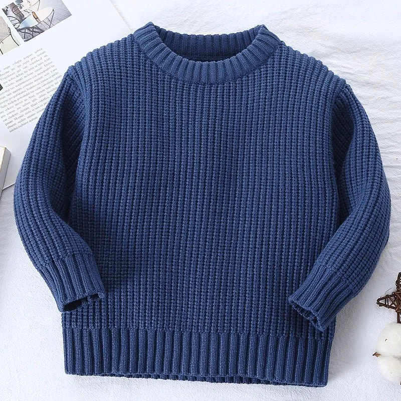 Cozy Kids' Round Neck Knit Sweater