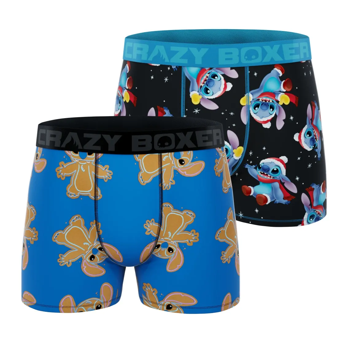 CRAZYBOXER Disney Lilo&Stitch Xmas Men's Boxer Briefs (2 Pack)