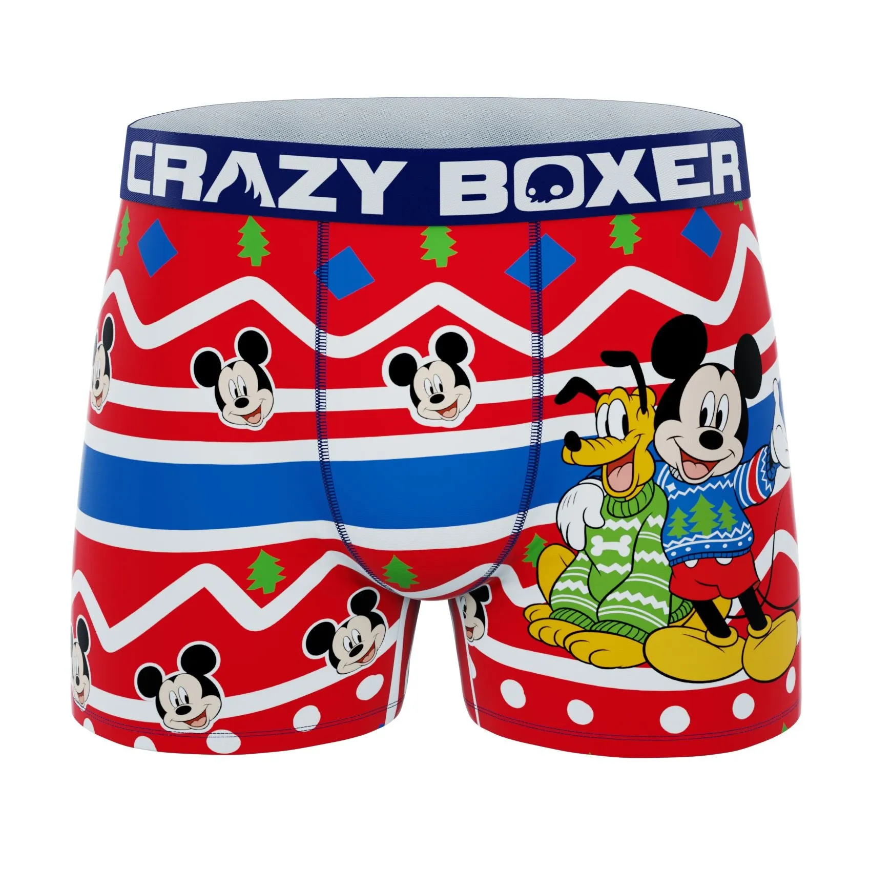 CRAZYBOXER Disney Mickey and Pluto XMas Men's Boxer Briefs (3 pack)