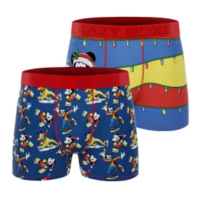 CRAZYBOXER Disney Mickey and Pluto XMas Men's Boxer Briefs (3 pack)