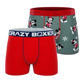 CRAZYBOXER Disney Mickey Mouse Xmas Men's Boxer Briefs (2 pack)