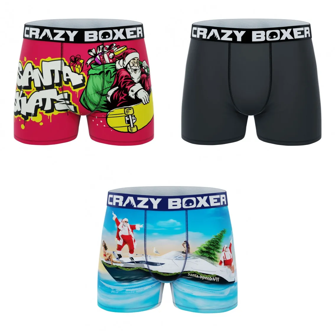 CRAZYBOXER Holidays Xmas Men's Boxer Briefs (3 pack)