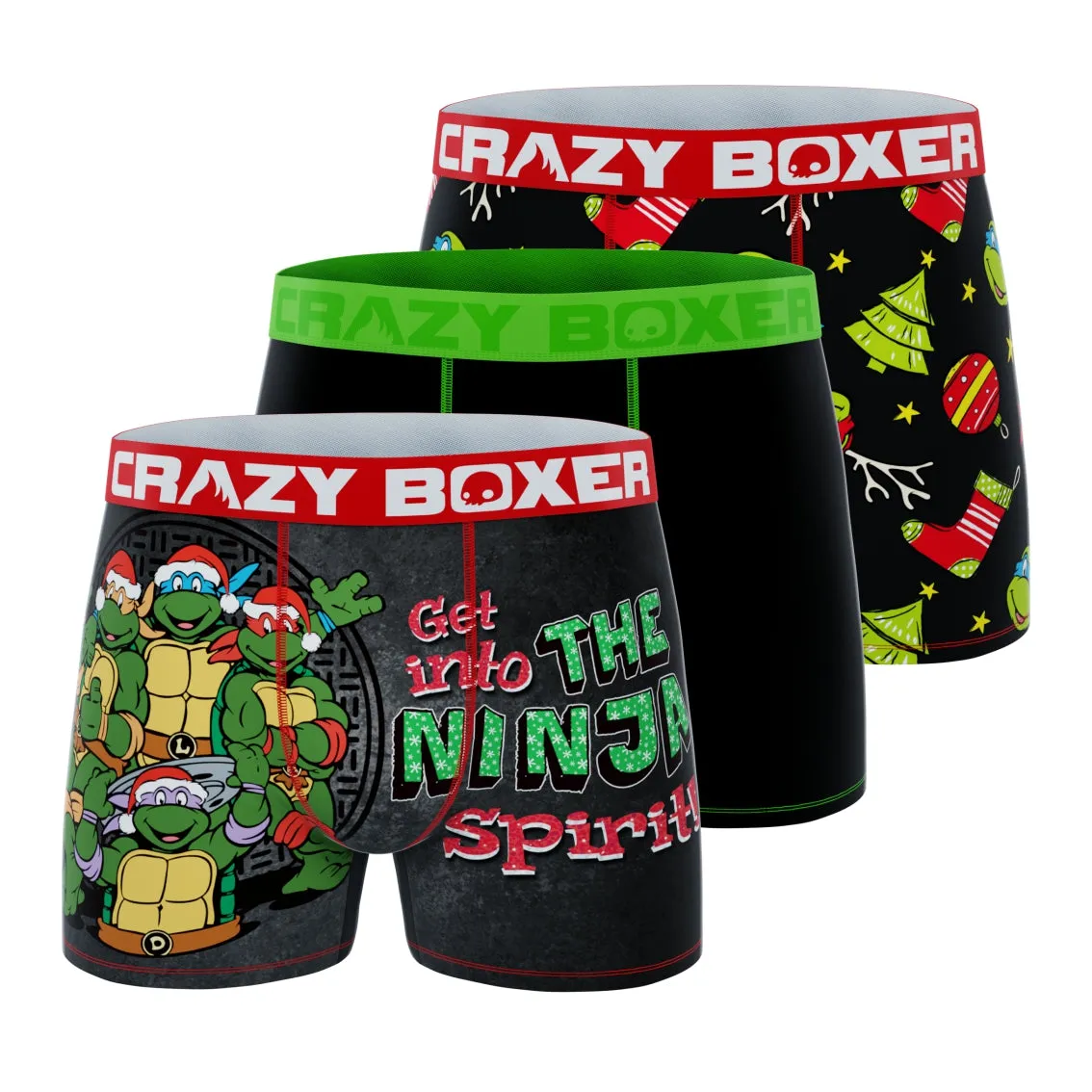 CRAZYBOXER Ninja Turtles XMAS Men's Boxer Briefs (3 pack)