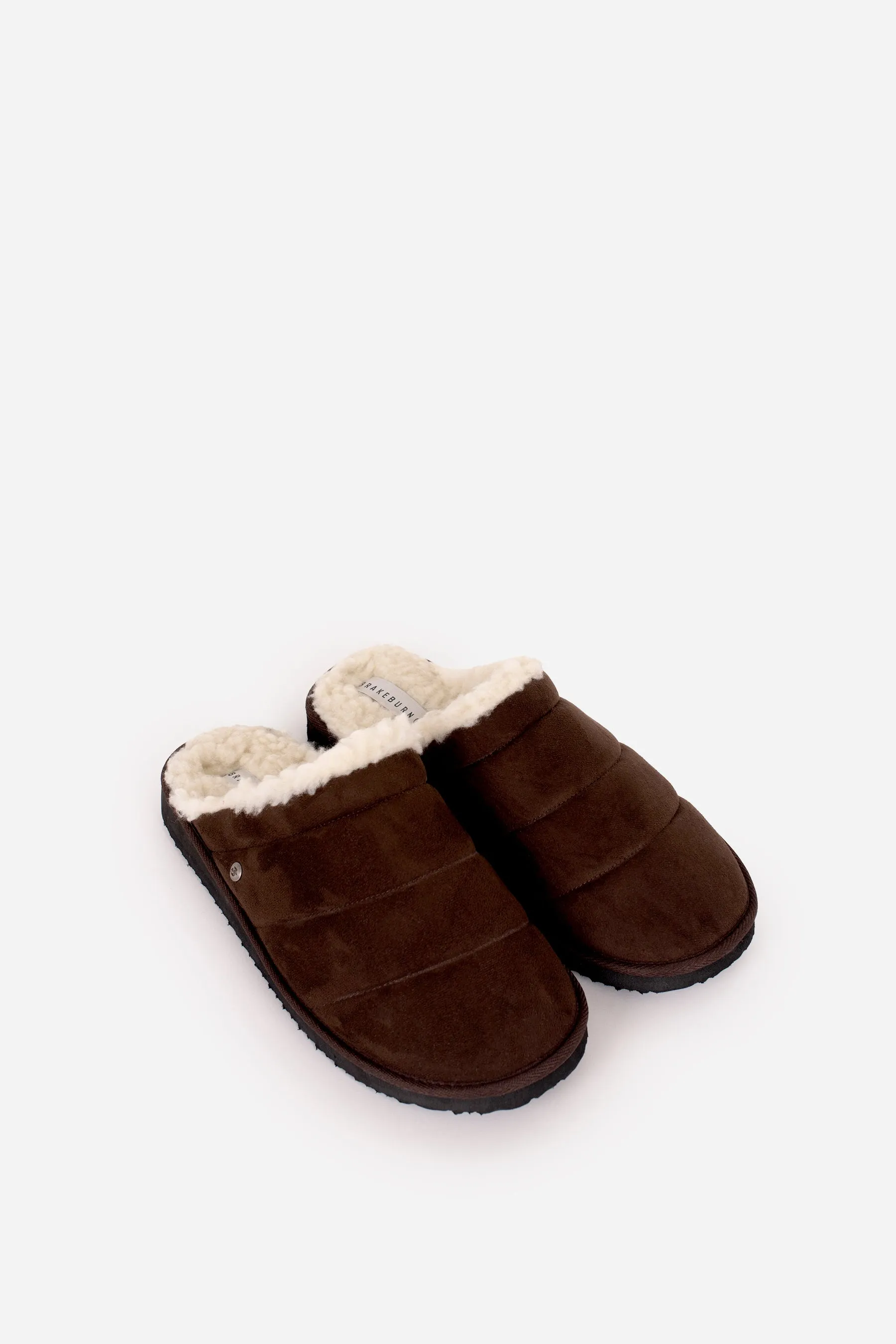 Dark Brown Quilted Slipper