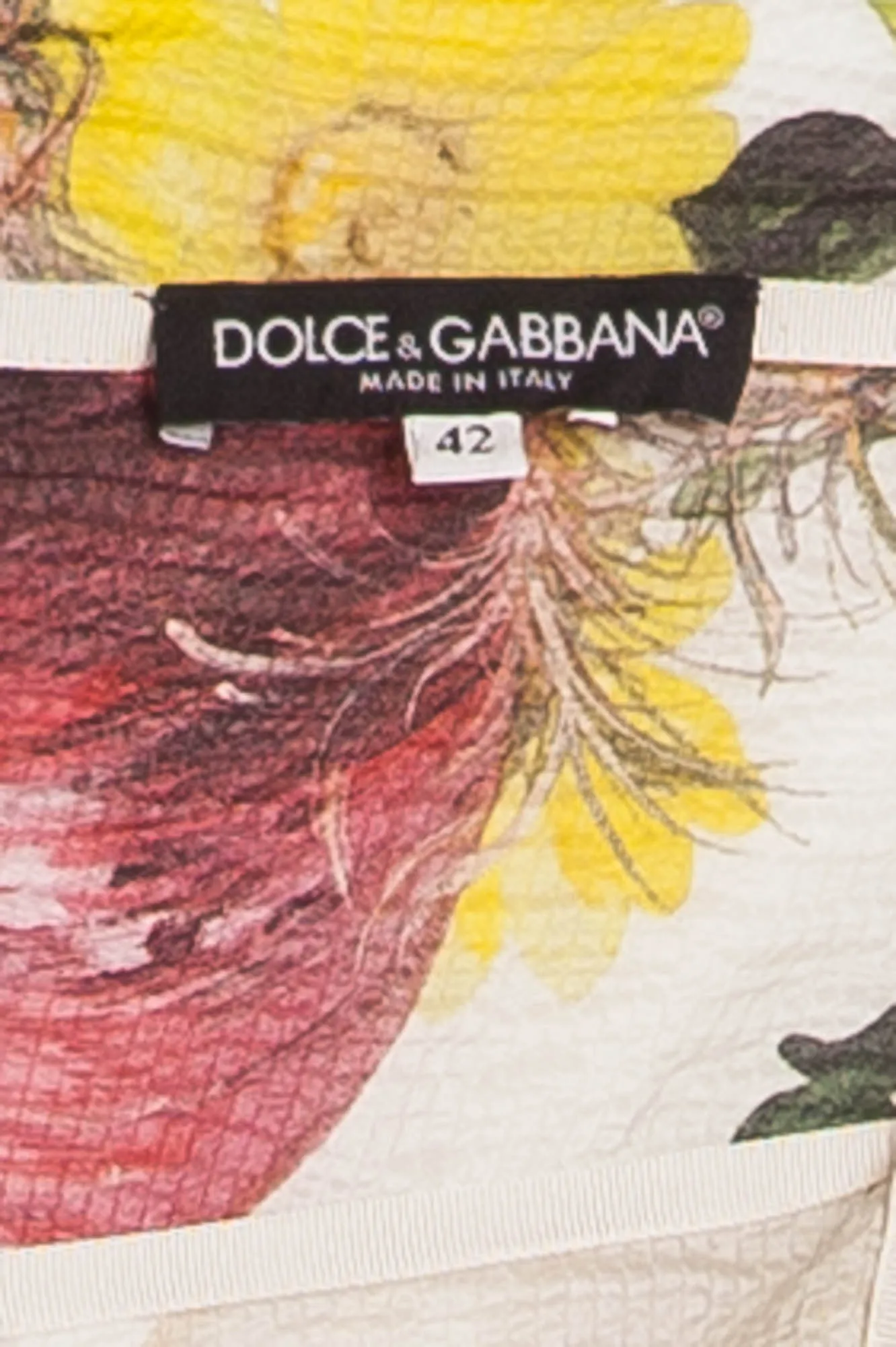 Dolce & Gabbana - As Seen on Spring 2012 Runway Collection - Editorial, Red Onion and Yellow Flower Dress - IT 42