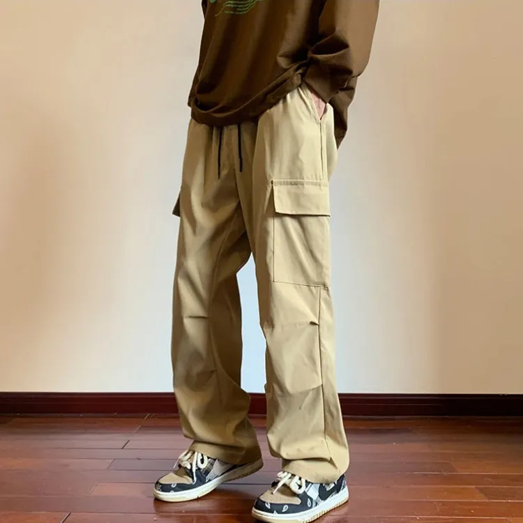 Drawstring Cargo Parachute Pants