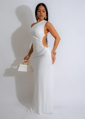 Dual Elegance Maxi Dress White