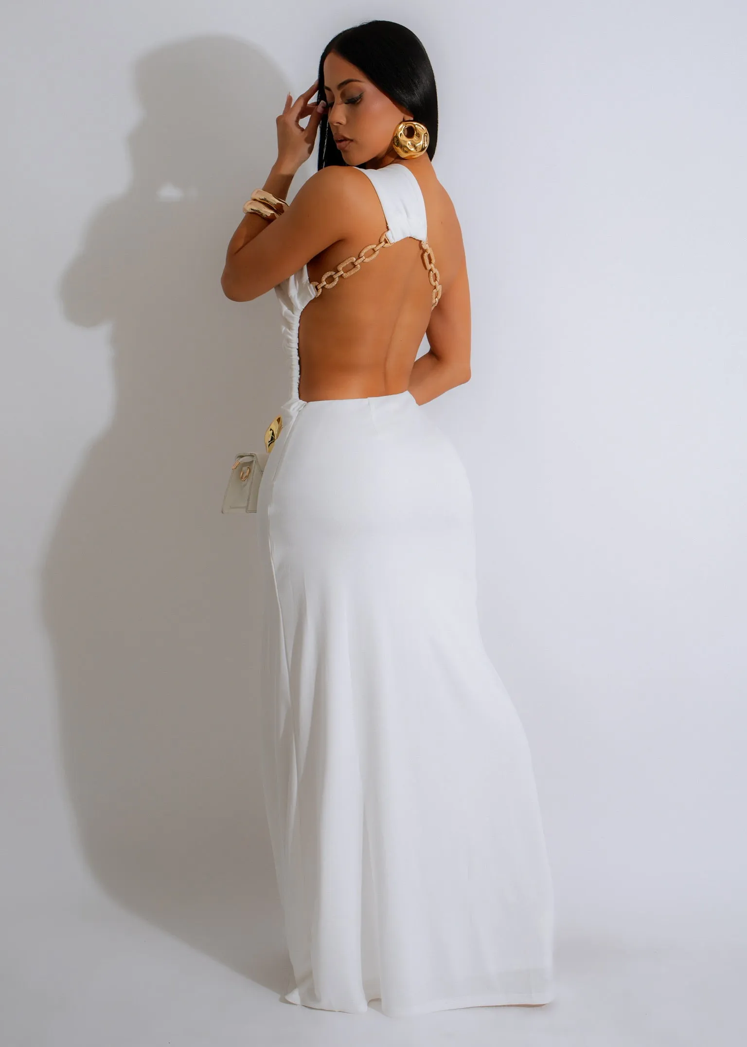 Dual Elegance Maxi Dress White