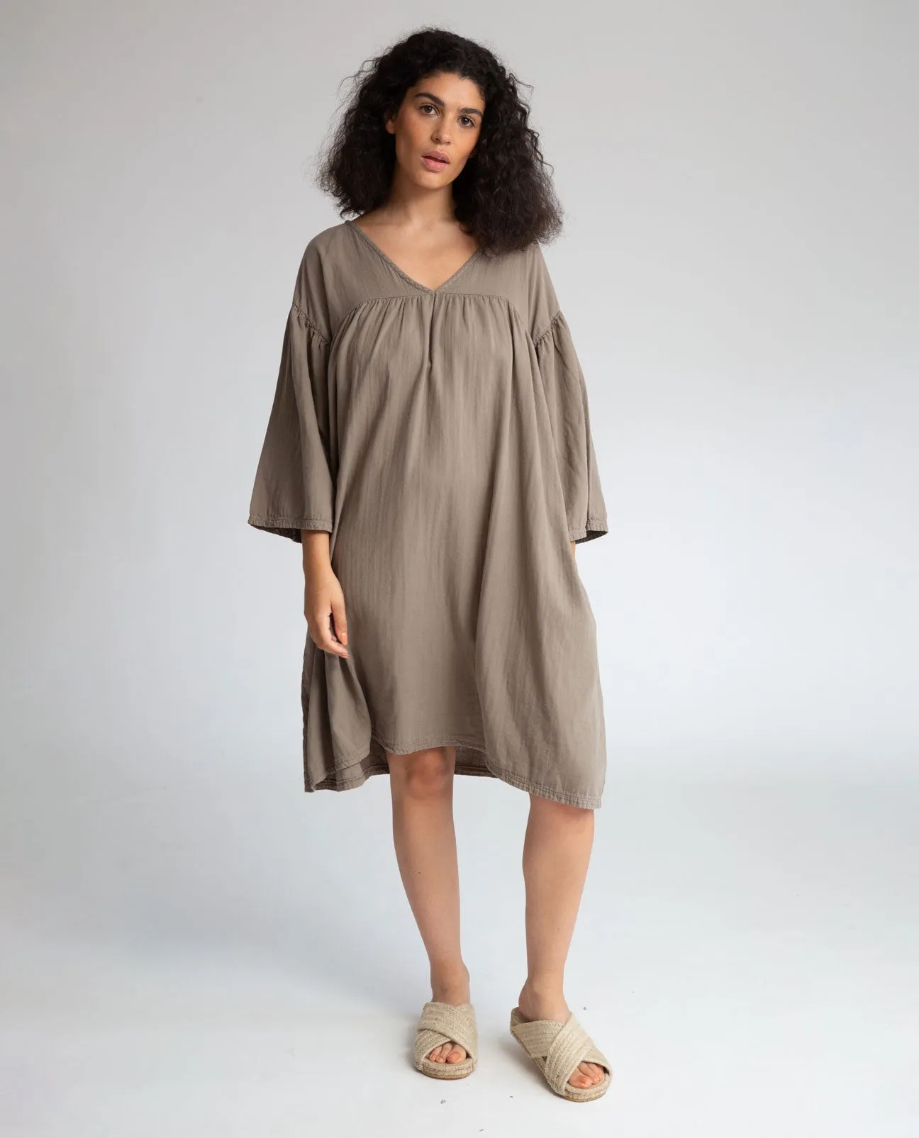 Dylla Organic Cotton Dress In Olive