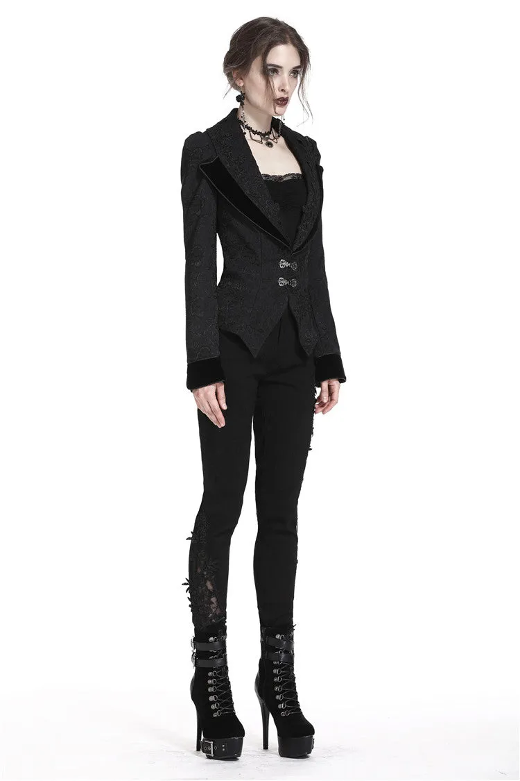 Elegant double collar Jacquard jacket JW179