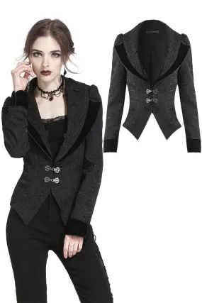 Elegant double collar Jacquard jacket JW179