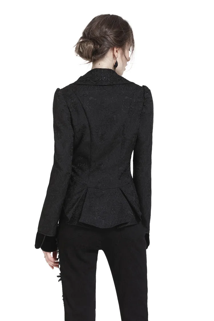 Elegant double collar Jacquard jacket JW179