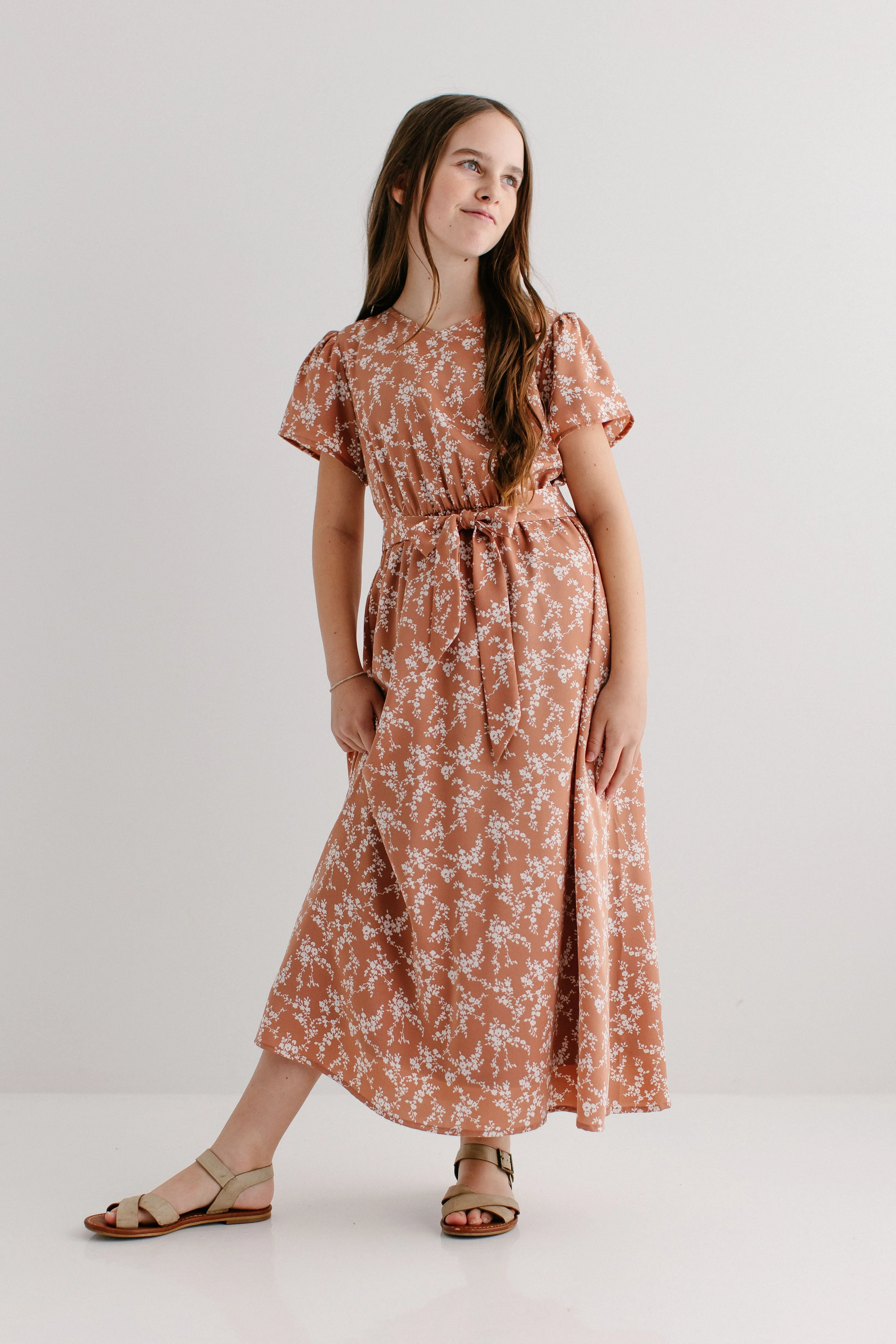 'Esther' Girl Floral Print Maxi Dress