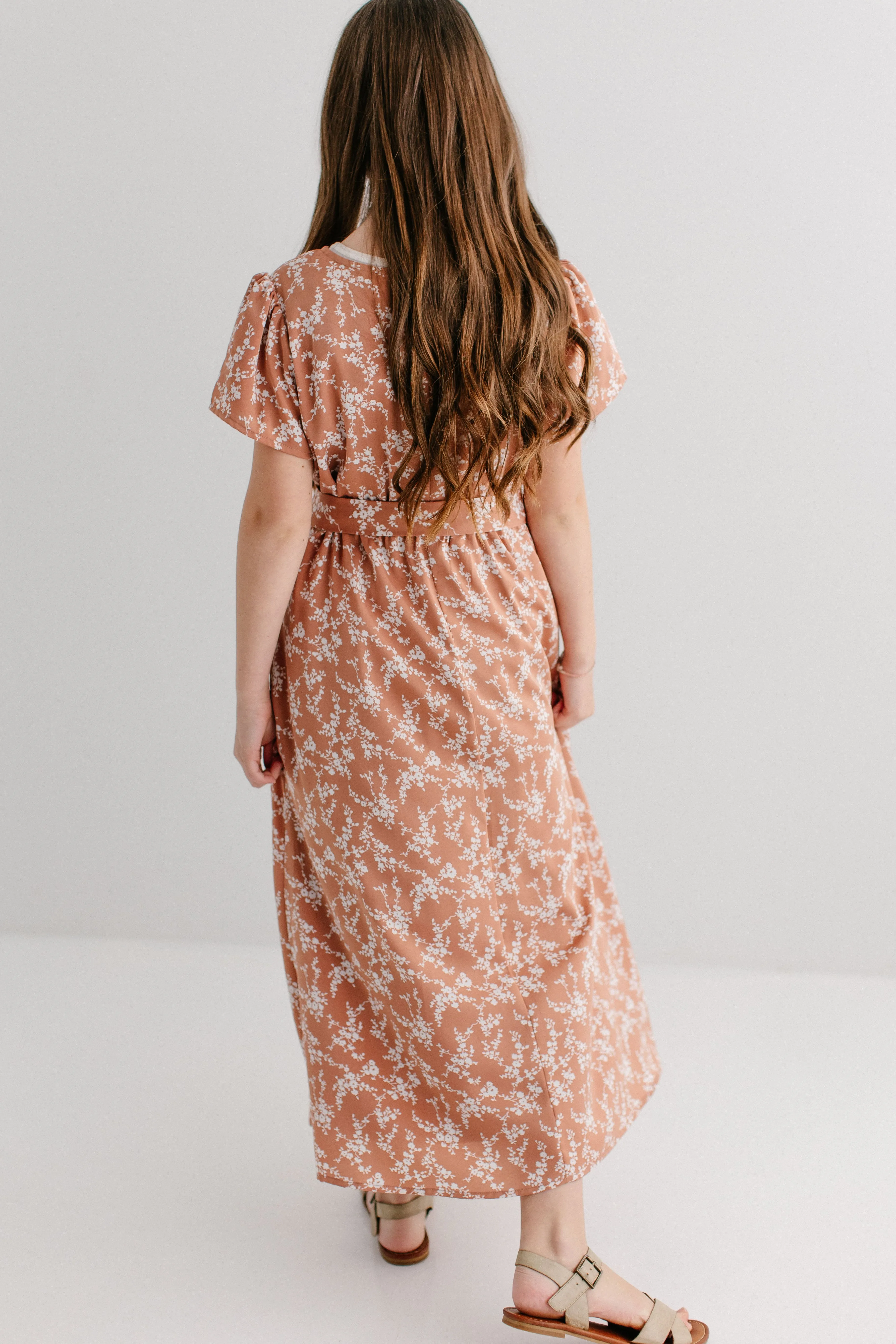 'Esther' Girl Floral Print Maxi Dress