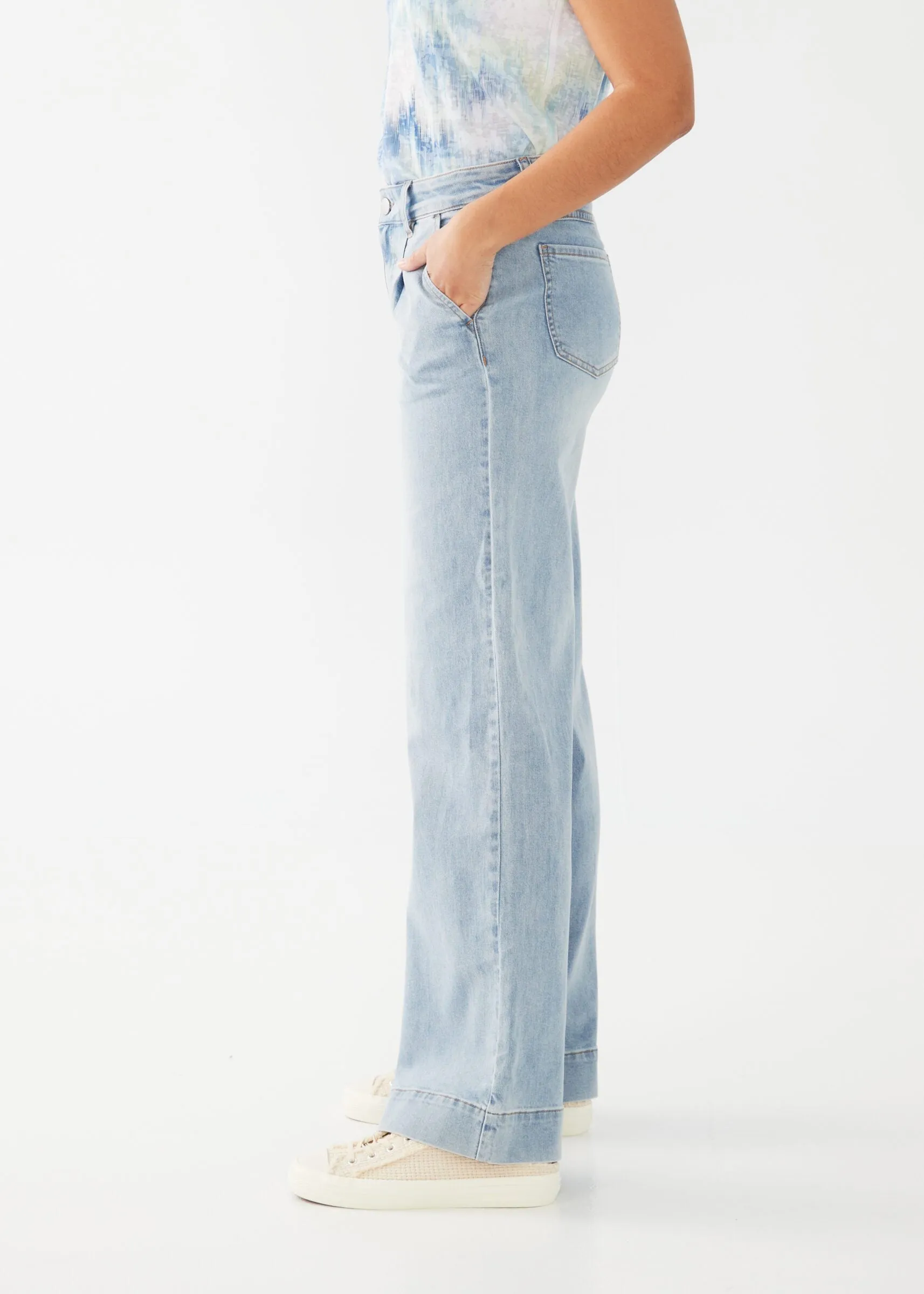 FDJ 2999843 Olivia Wide Leg Pleated Denim Trouser