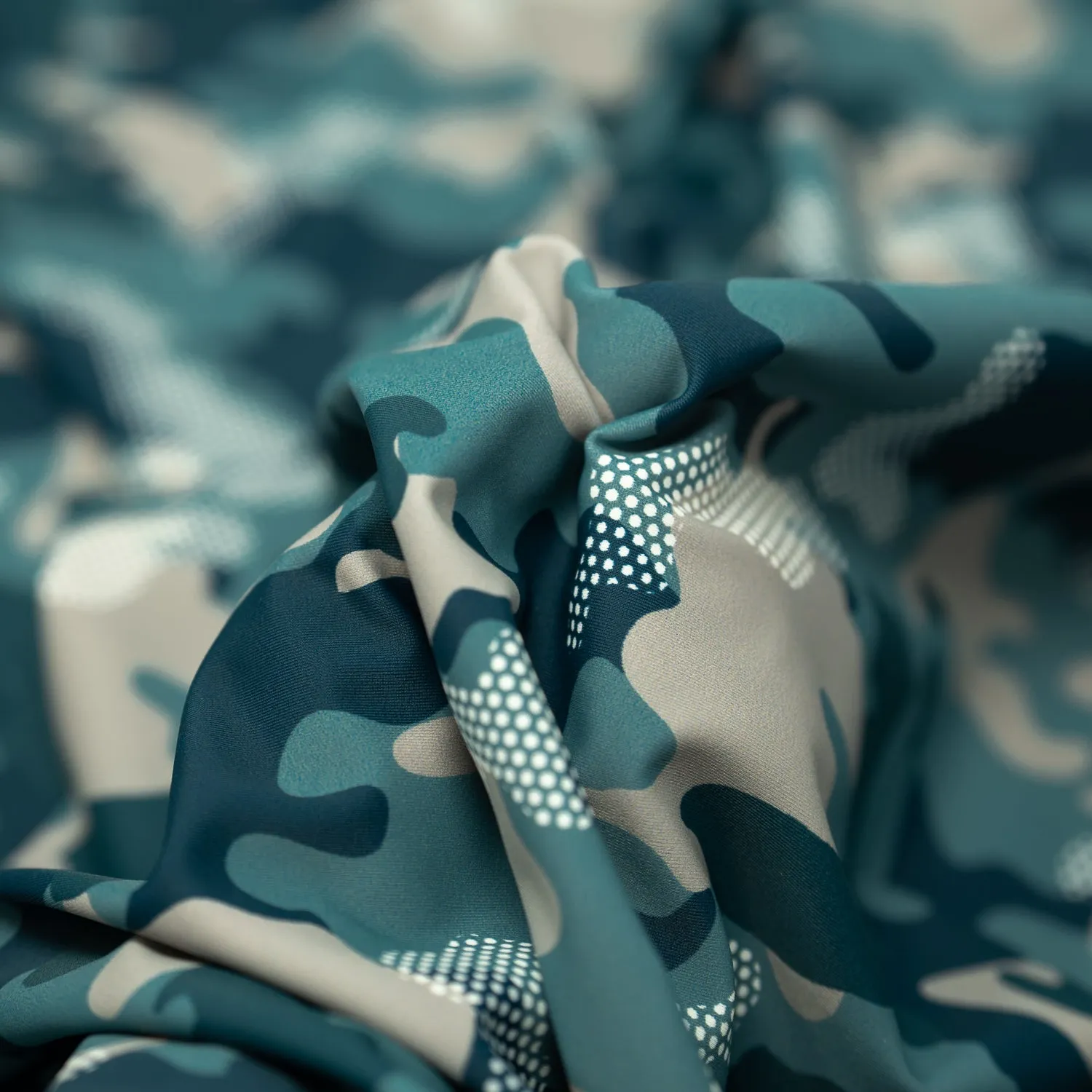 Fiji Camouflage Printed Spandex Fabric | Blue Moon Fabrics