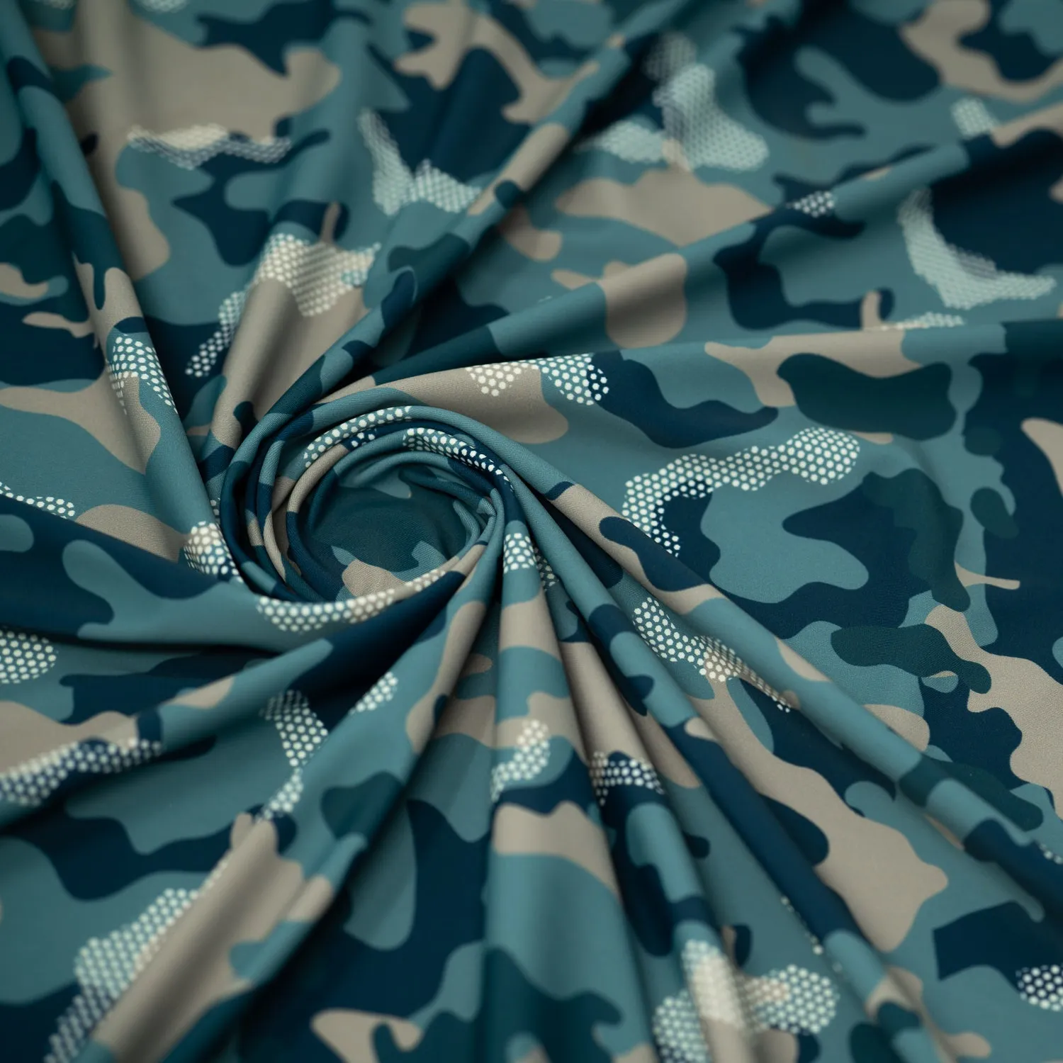 Fiji Camouflage Printed Spandex Fabric | Blue Moon Fabrics