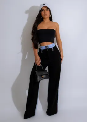 Full Of Love Denim Pant Black