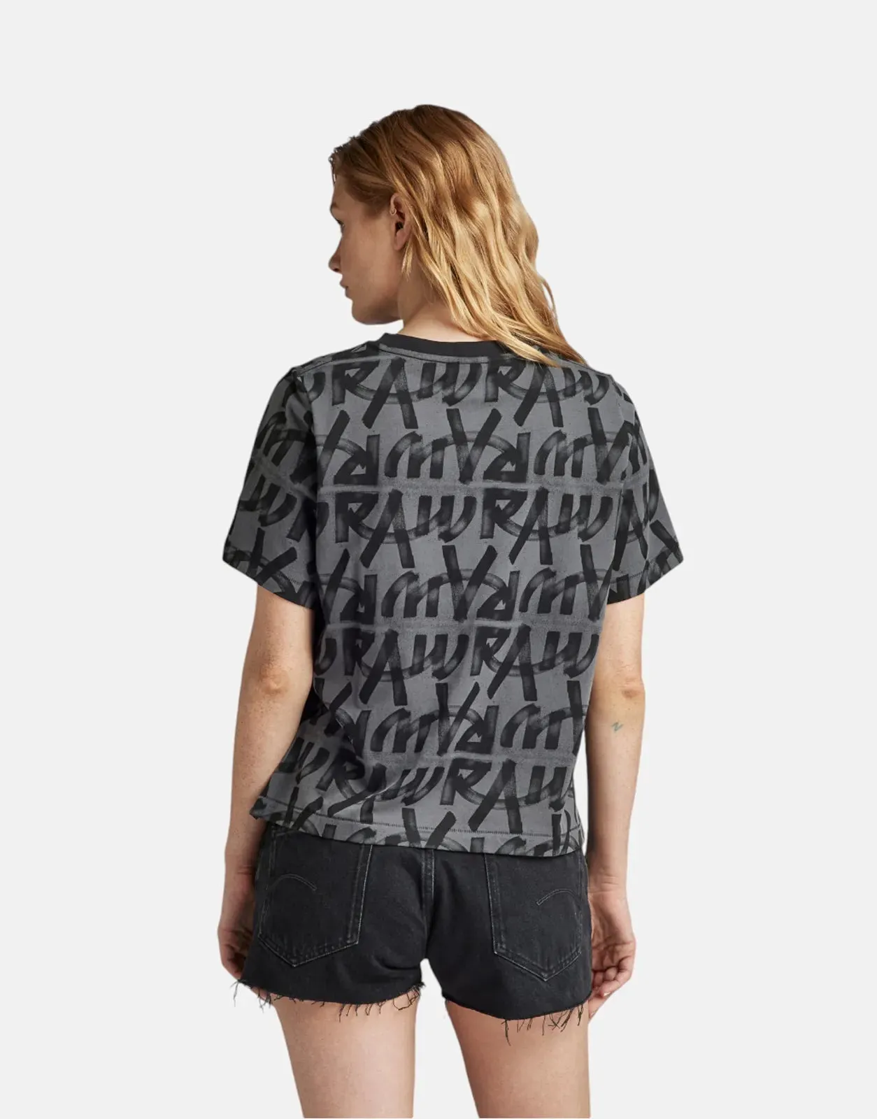 G-Star RAW Calligraphy Boxy Grey T-Shirt