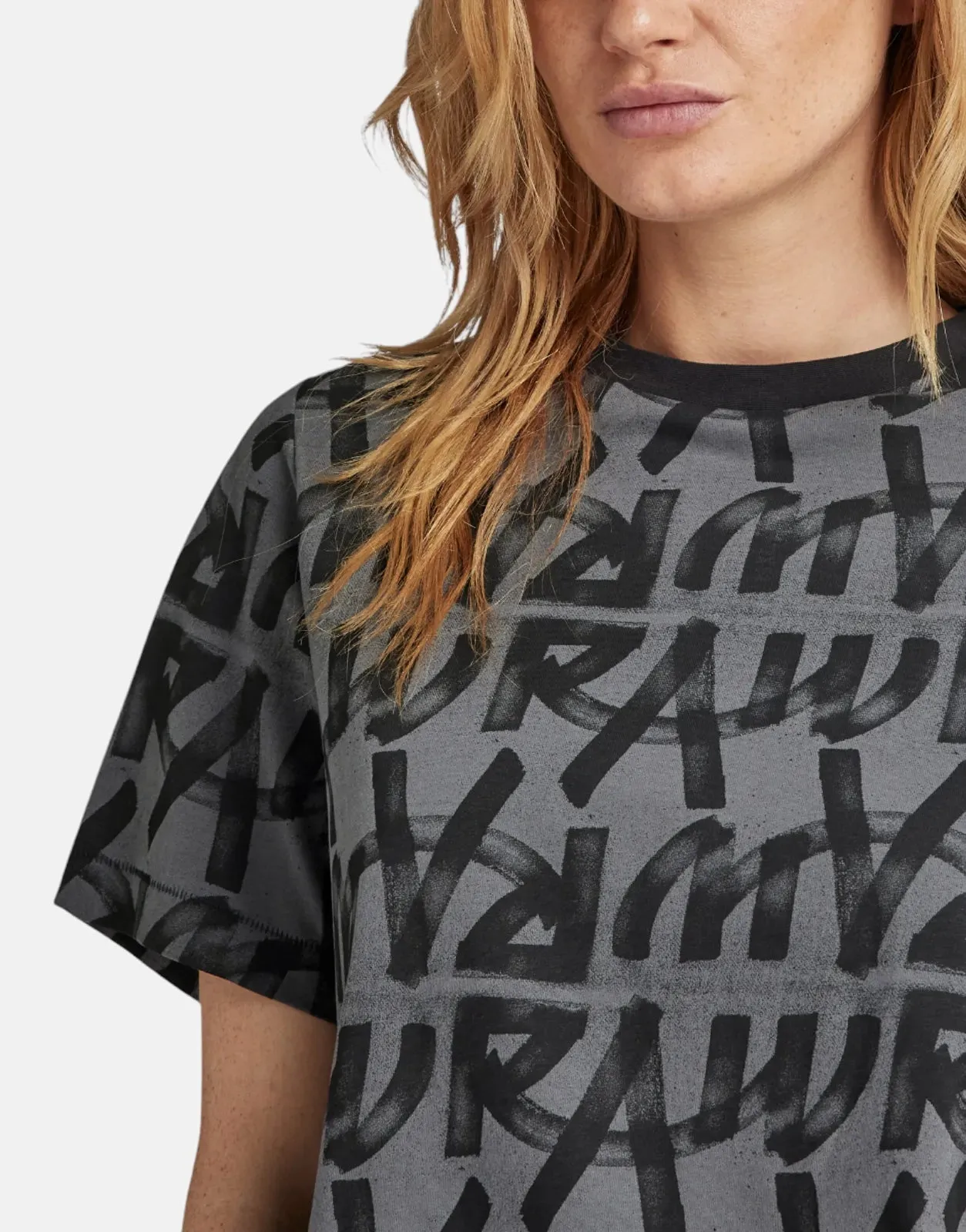 G-Star RAW Calligraphy Boxy Grey T-Shirt