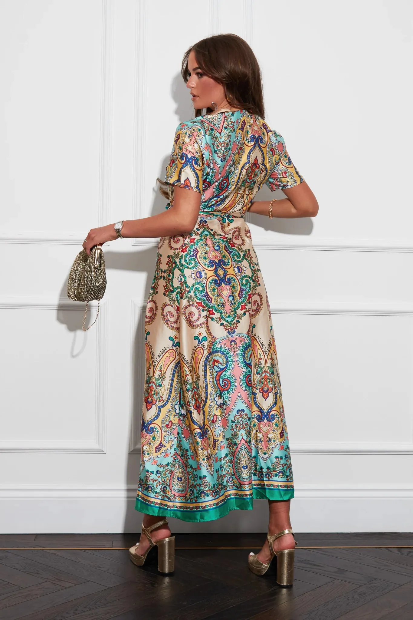 Girl in Mind Aurora Maxi Border Print Shirt Dress