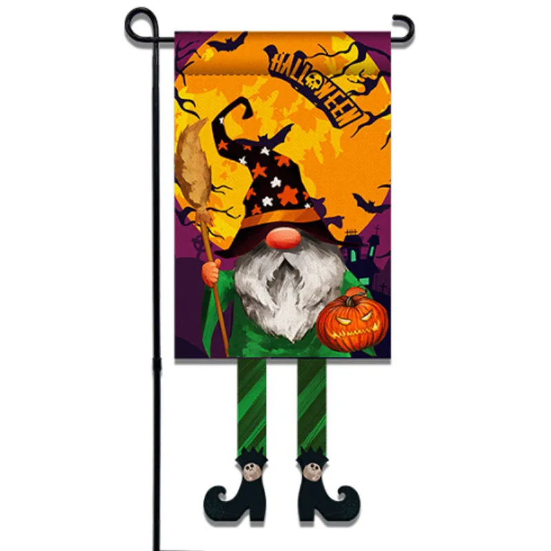 Halloween ornament pumpkin Rudolph clown double-sided print linen flag