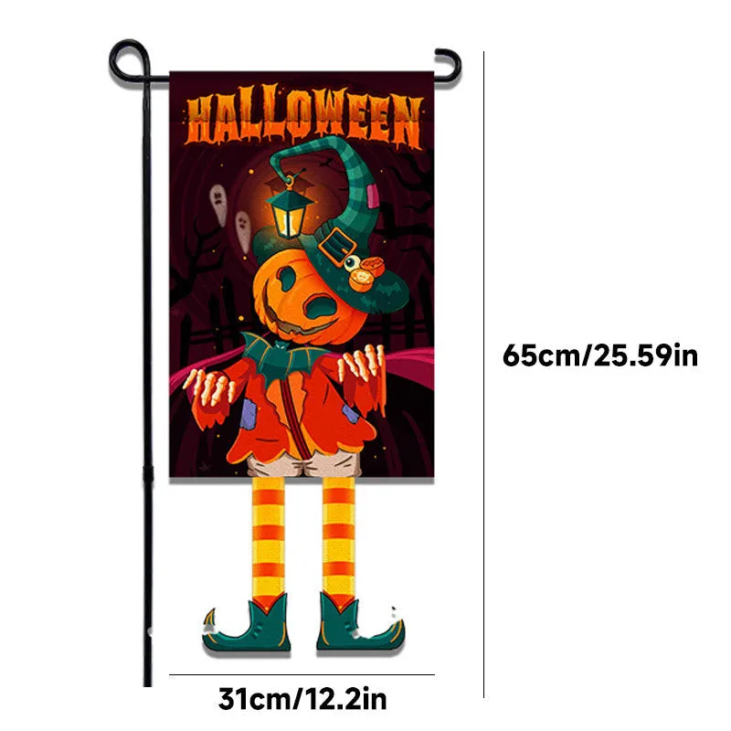 Halloween ornament pumpkin Rudolph clown double-sided print linen flag