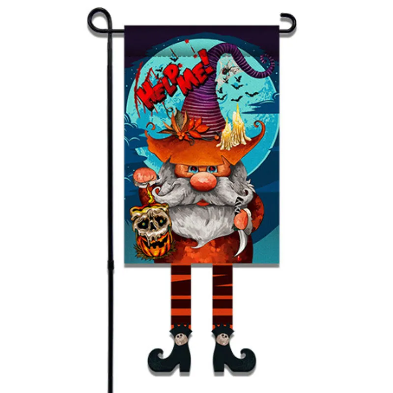 Halloween ornament pumpkin Rudolph clown double-sided print linen flag