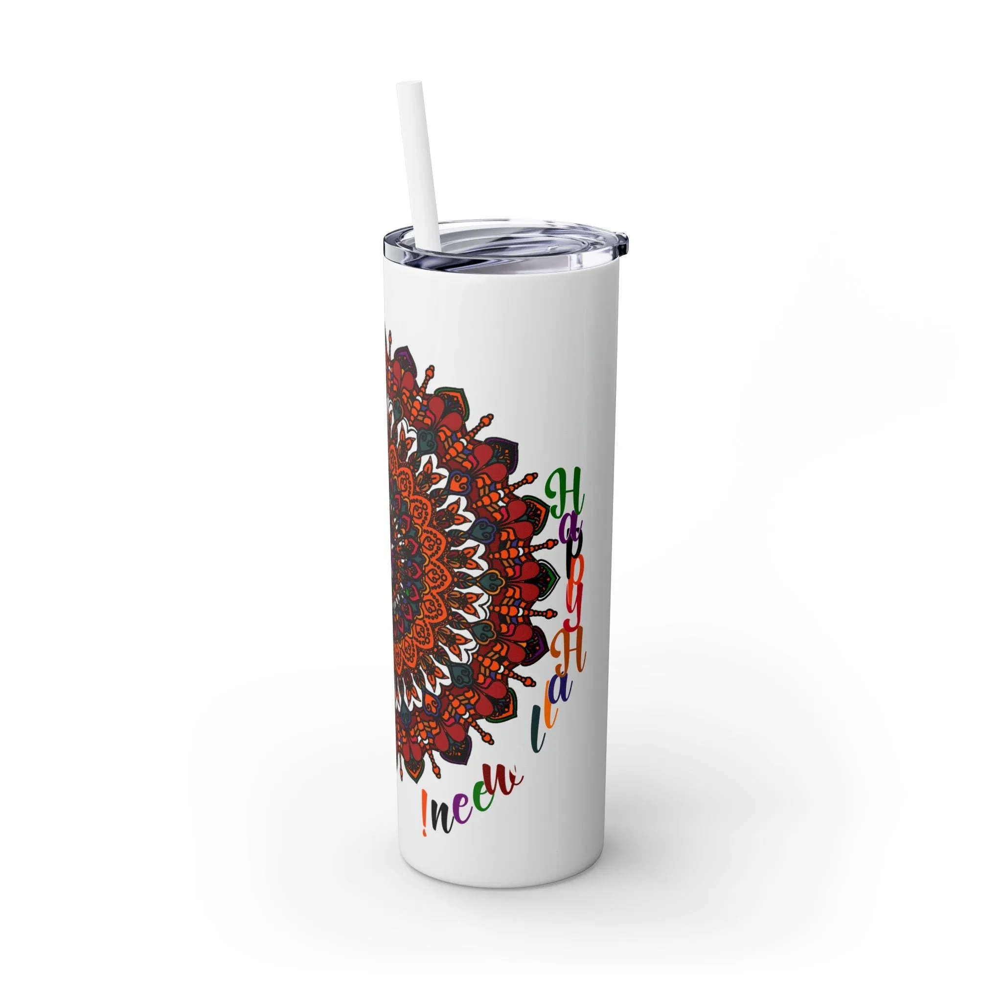 Handmade Mandala Design 20oz Skinny Tumbler - Hot/Cold - BPA-Free