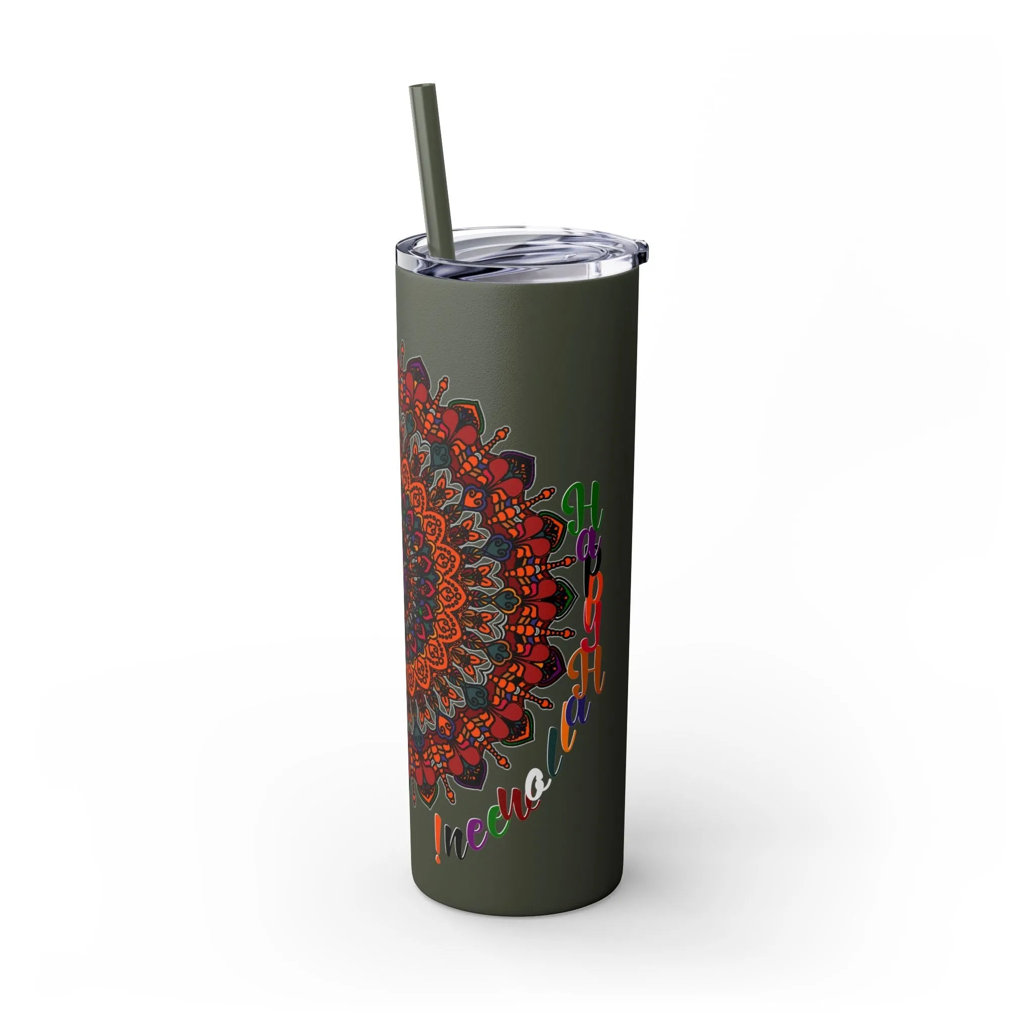 Handmade Mandala Design 20oz Skinny Tumbler - Hot/Cold - BPA-Free