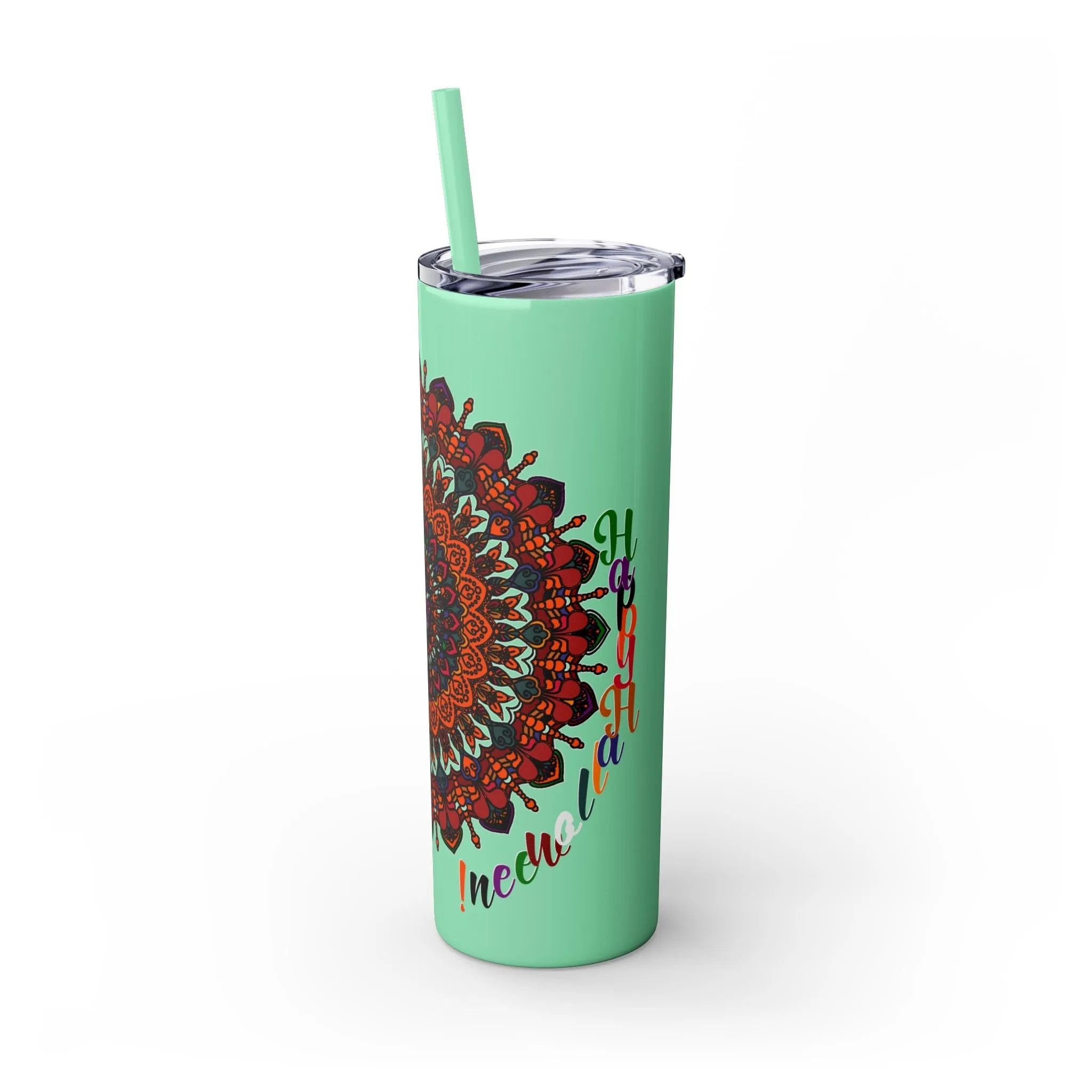 Handmade Mandala Design 20oz Skinny Tumbler - Hot/Cold - BPA-Free