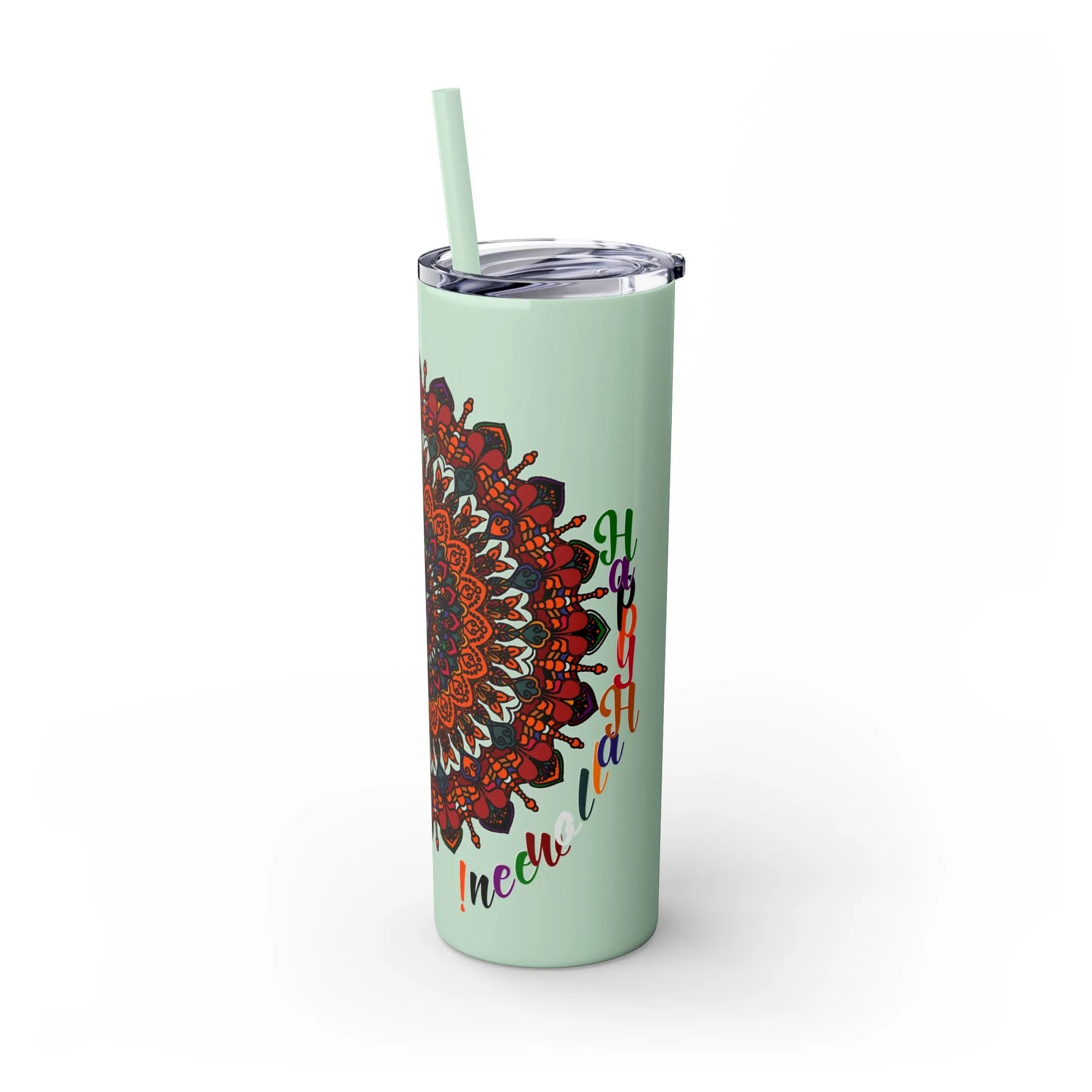 Handmade Mandala Design 20oz Skinny Tumbler - Hot/Cold - BPA-Free