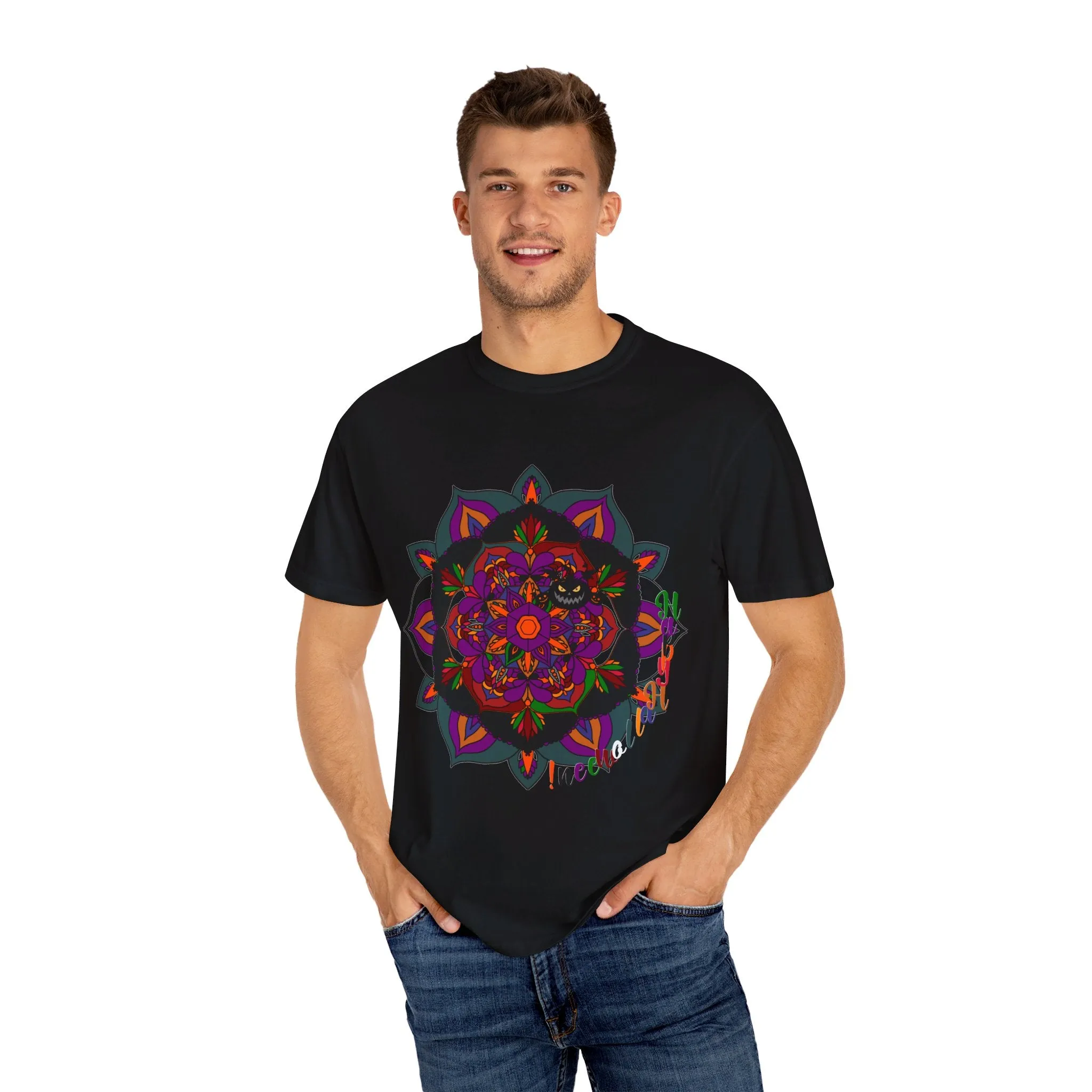 Handmade Mandala Design Halloween T-shirt - Unisex