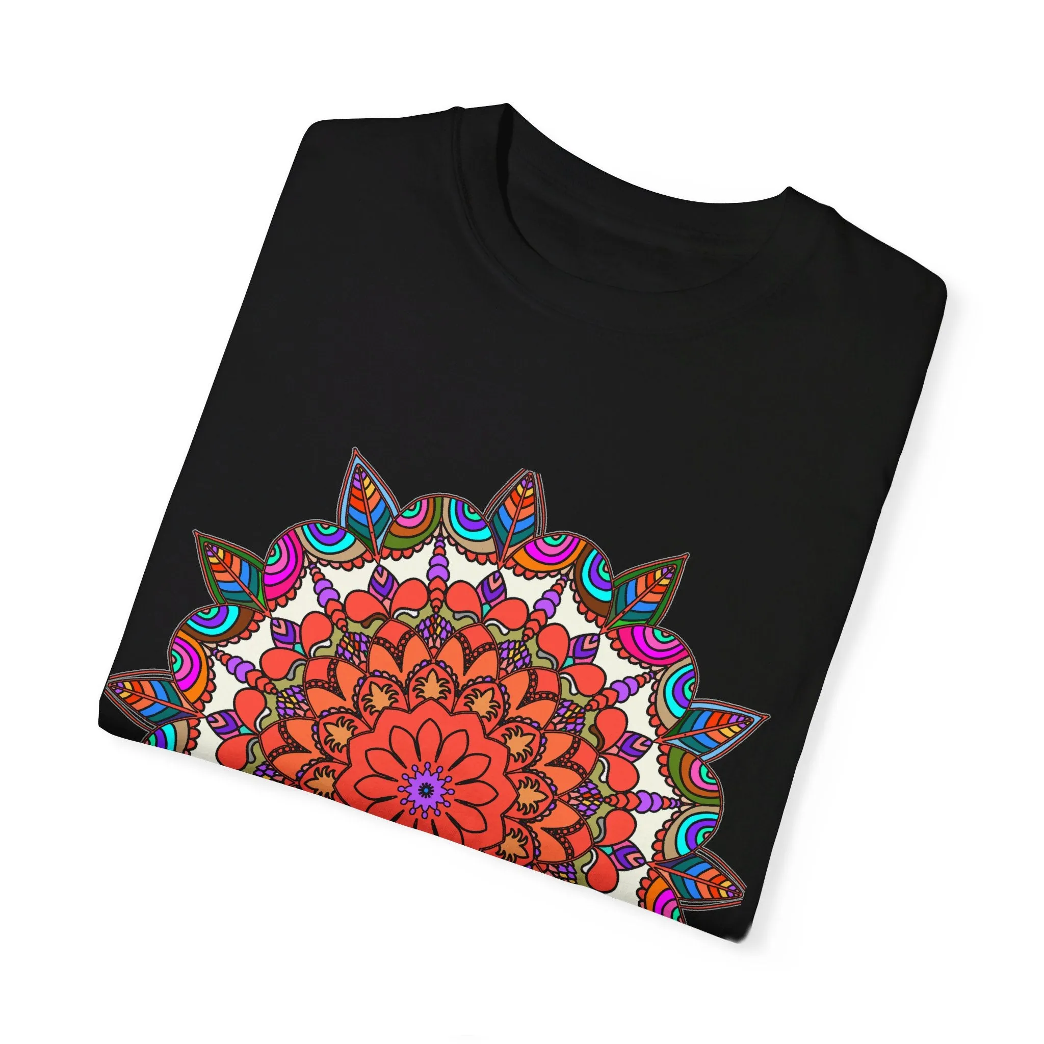 Handmade Mandala Design T-Shirt - 100% Ring-Spun Cotton