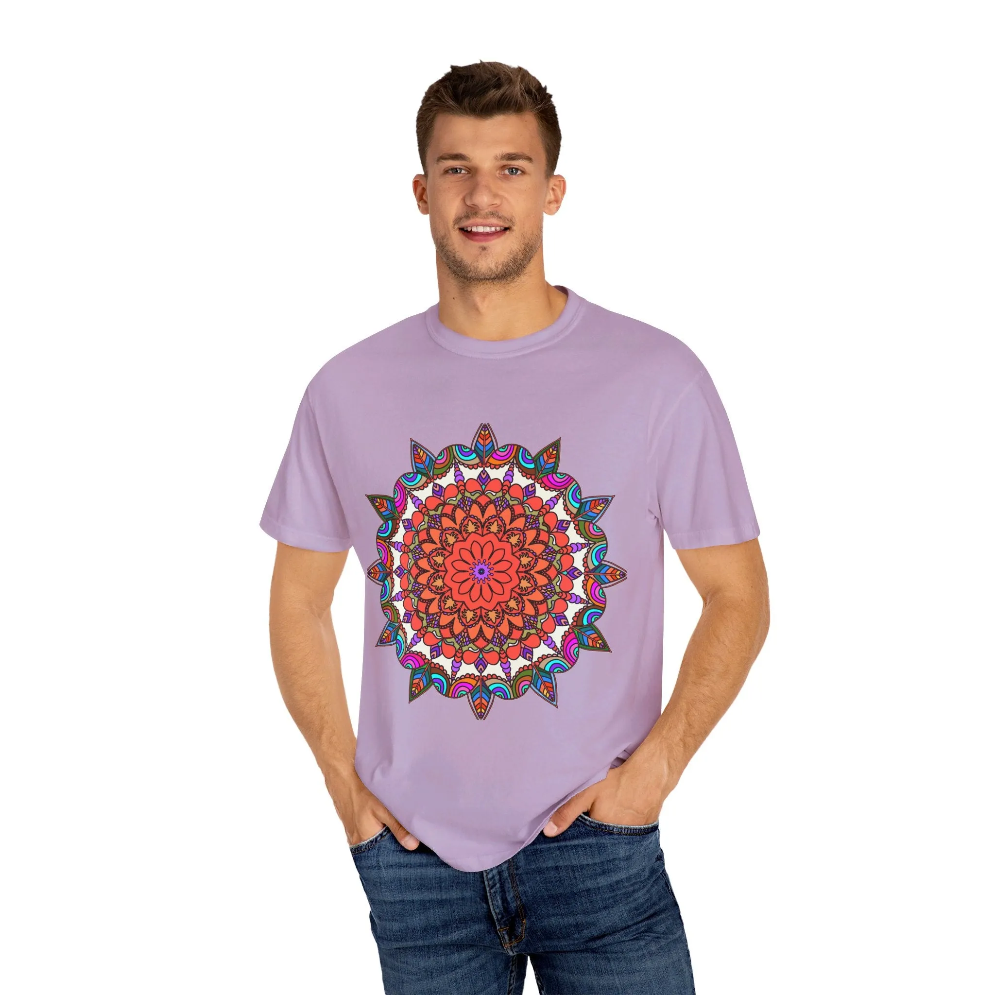 Handmade Mandala Design T-Shirt - 100% Ring-Spun Cotton