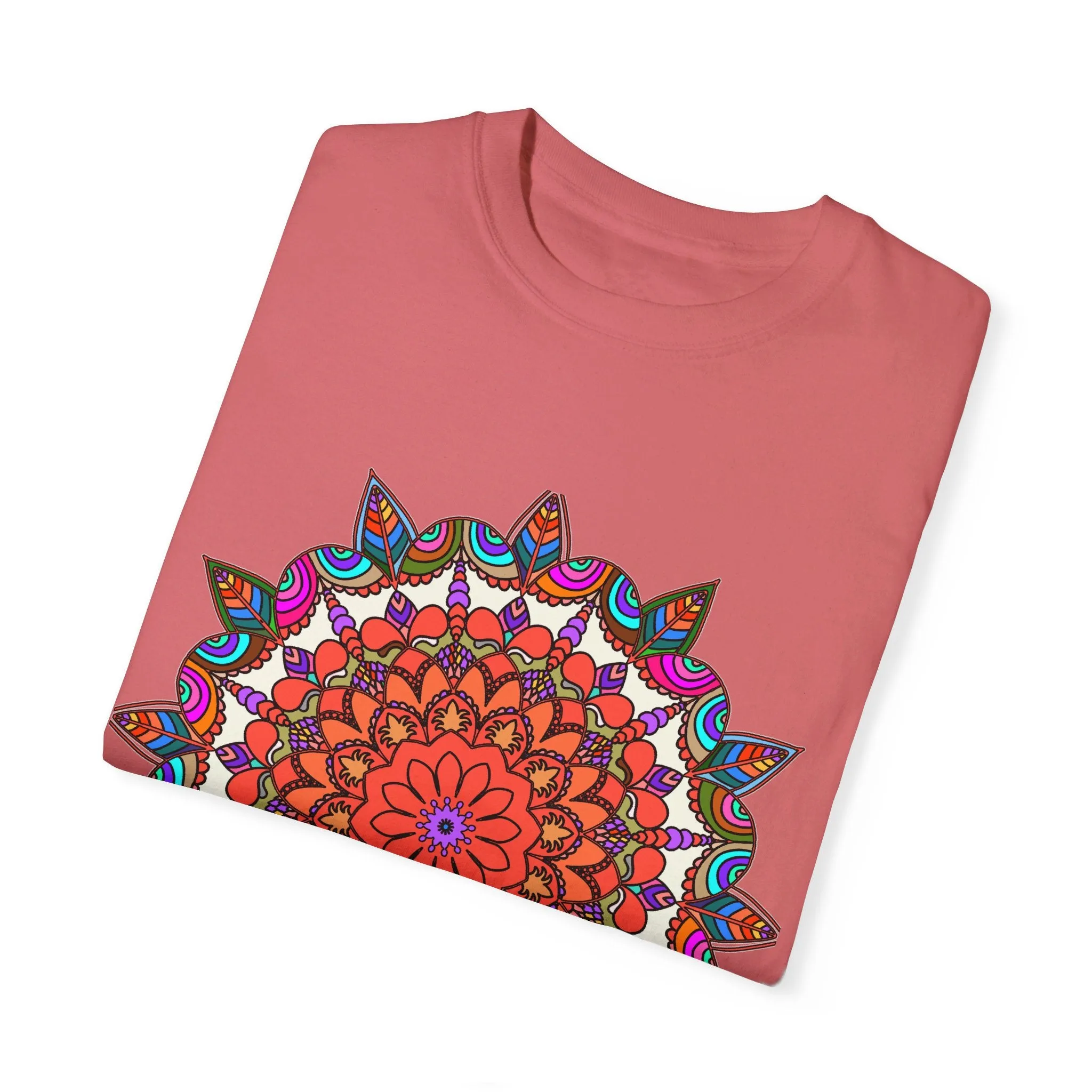 Handmade Mandala Design T-Shirt - 100% Ring-Spun Cotton