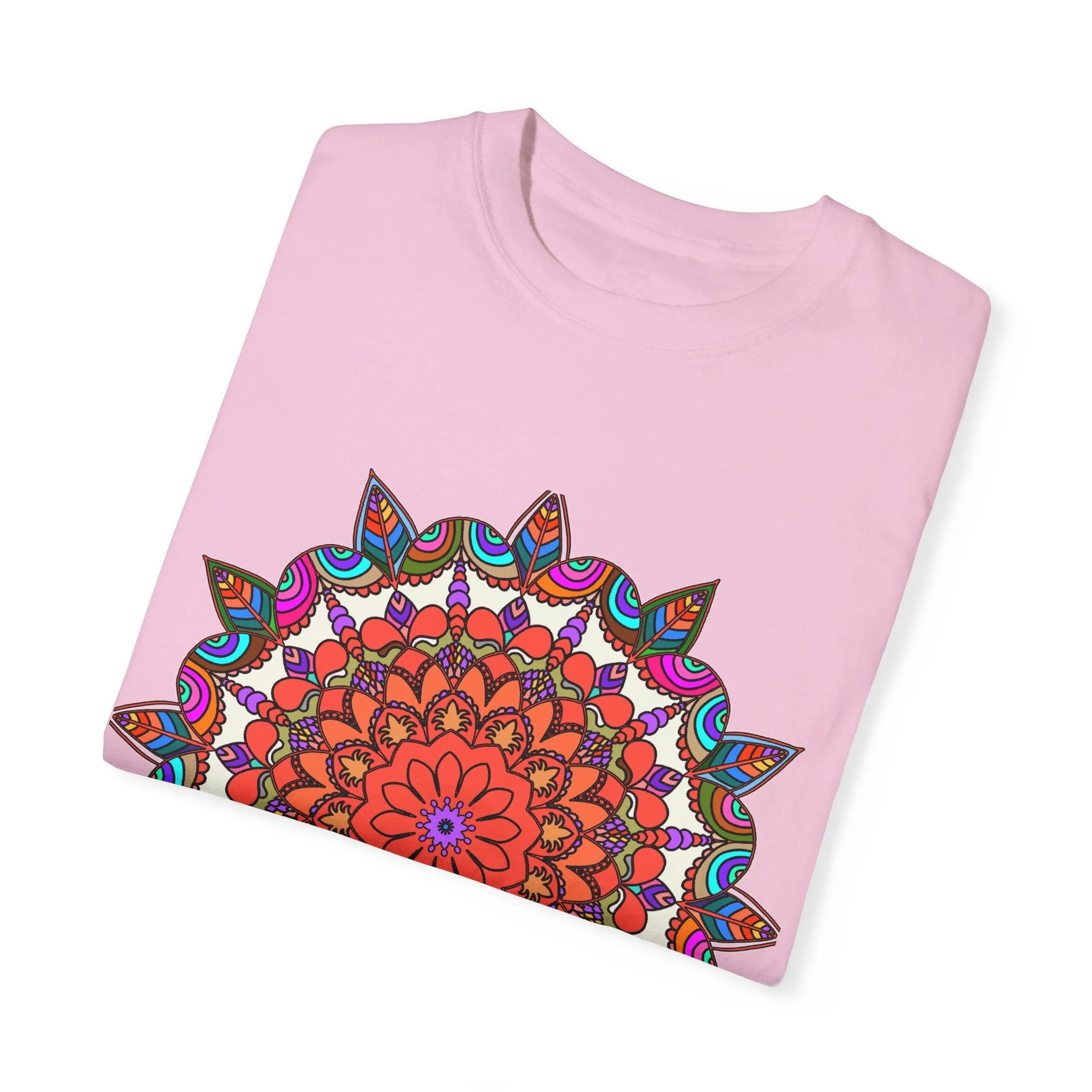 Handmade Mandala Design T-Shirt - 100% Ring-Spun Cotton