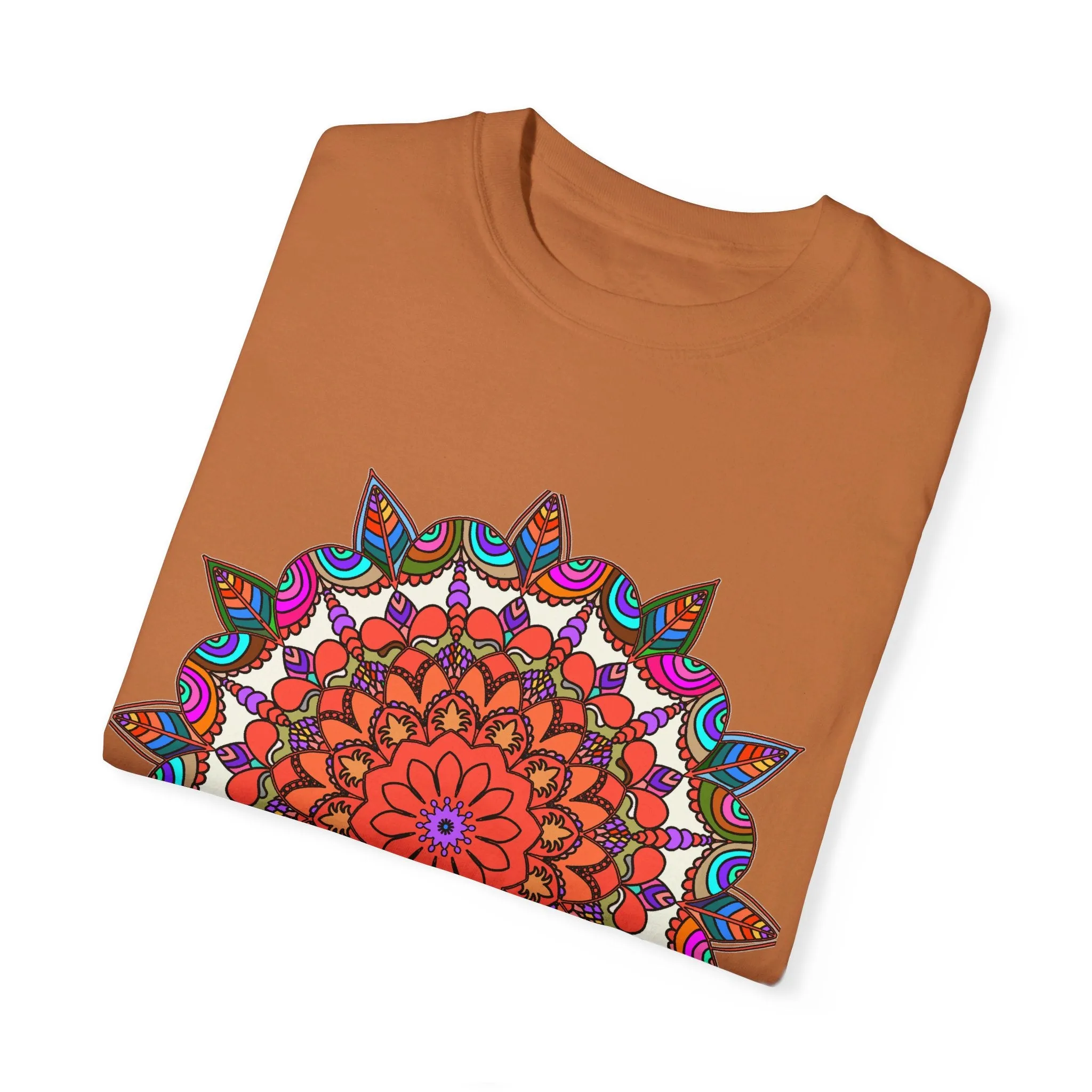 Handmade Mandala Design T-Shirt - 100% Ring-Spun Cotton