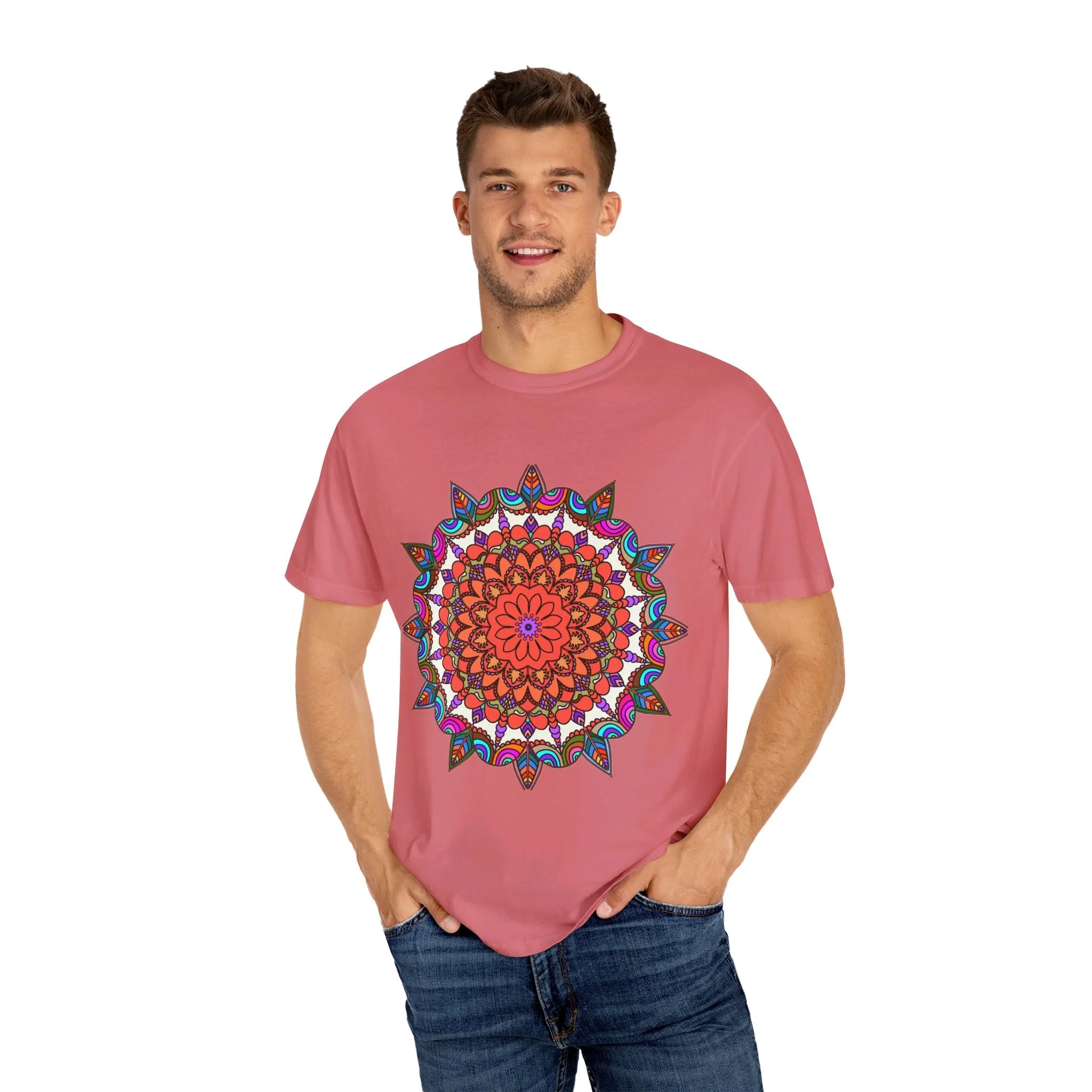 Handmade Mandala Design T-Shirt - 100% Ring-Spun Cotton