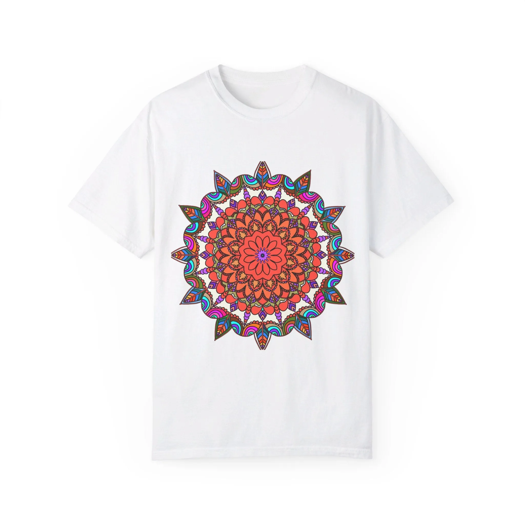 Handmade Mandala Design T-Shirt - 100% Ring-Spun Cotton