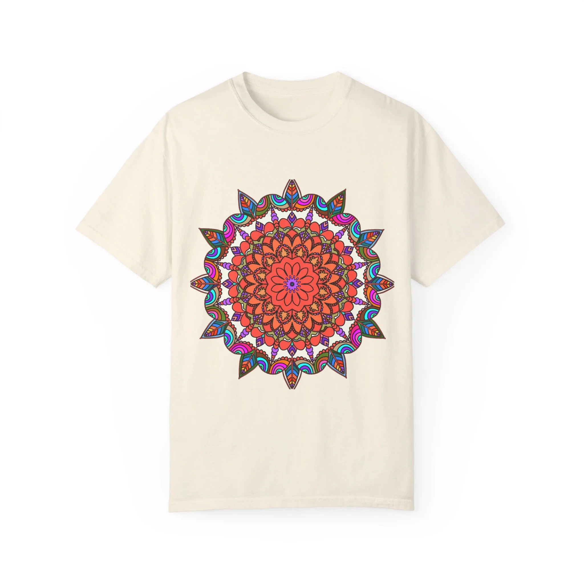 Handmade Mandala Design T-Shirt - 100% Ring-Spun Cotton