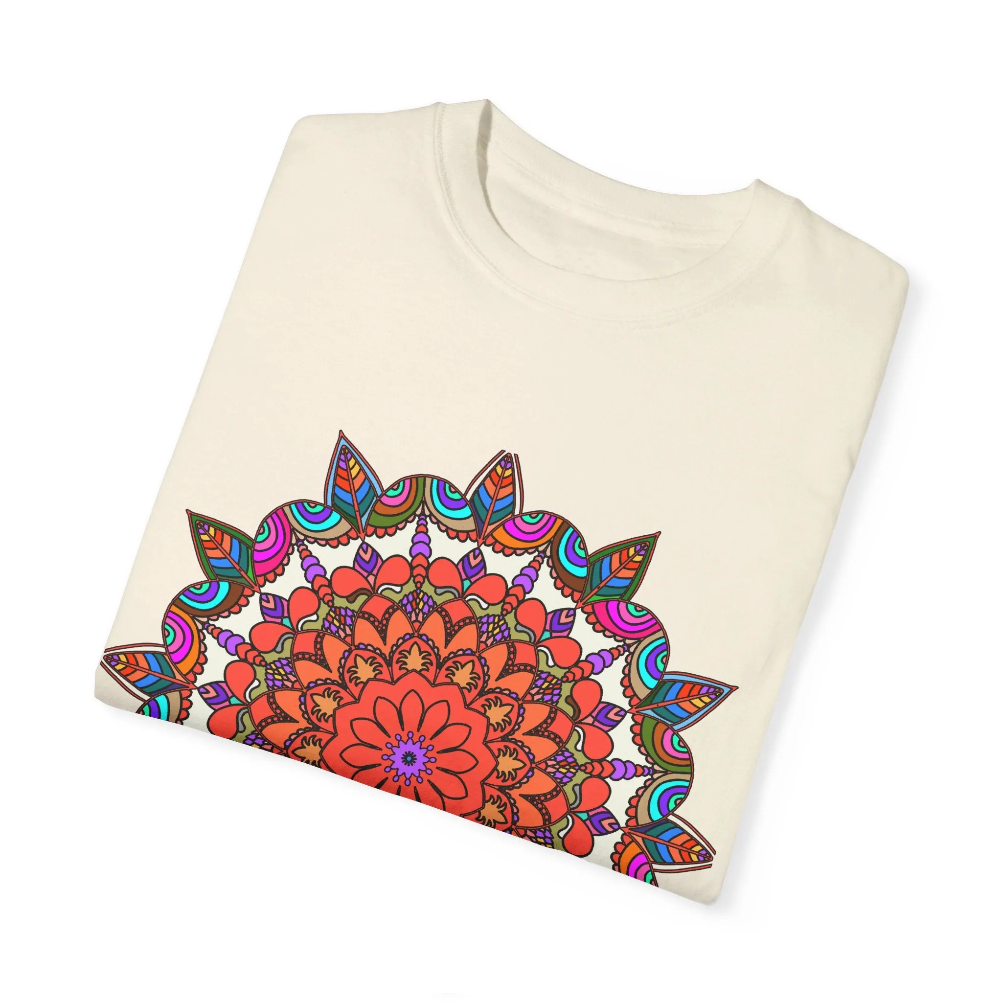 Handmade Mandala Design T-Shirt - 100% Ring-Spun Cotton