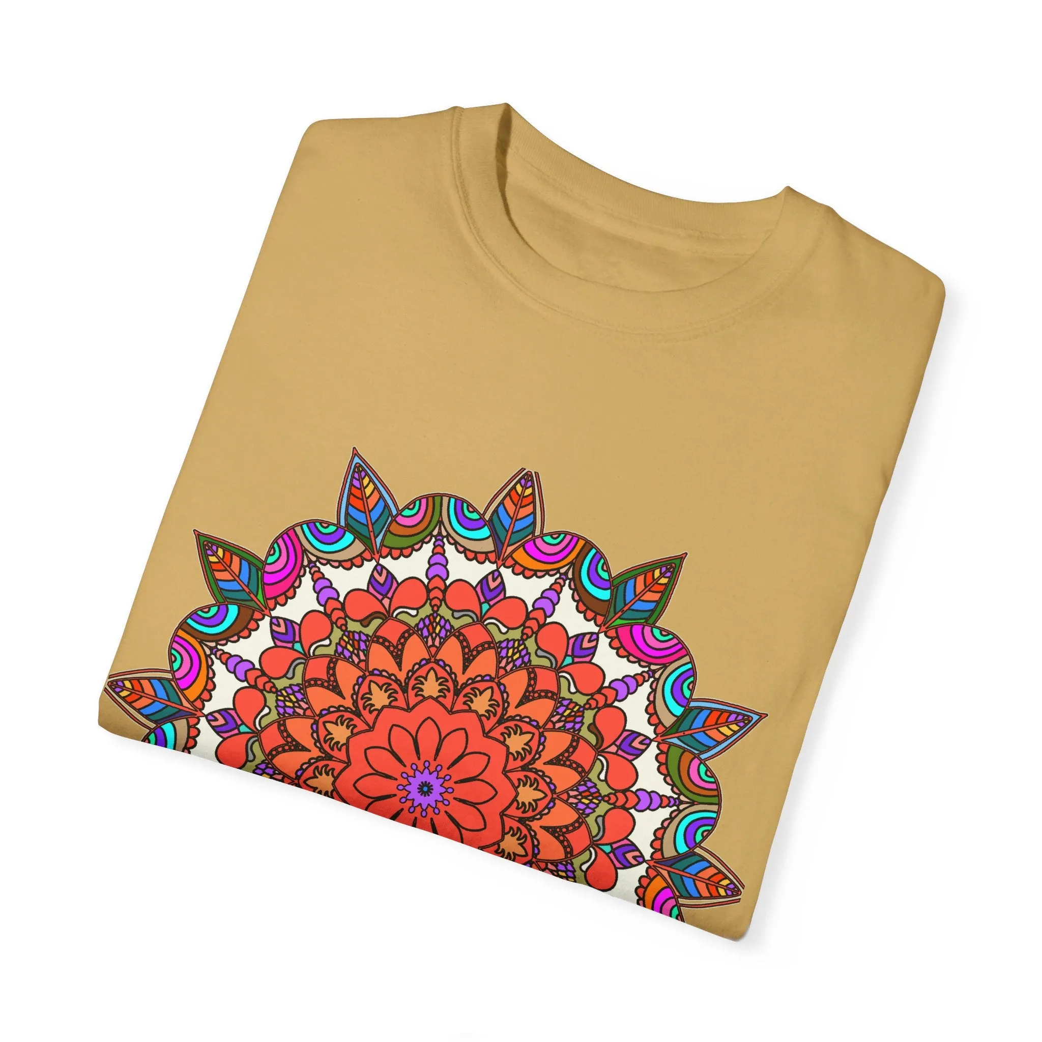 Handmade Mandala Design T-Shirt - 100% Ring-Spun Cotton