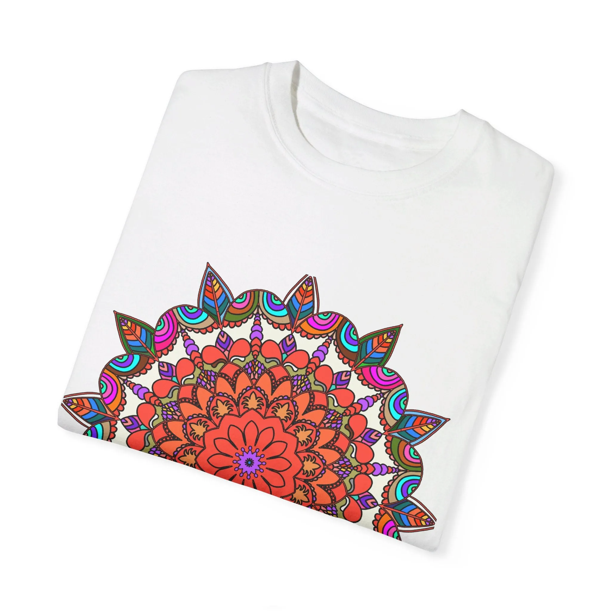 Handmade Mandala Design T-Shirt - 100% Ring-Spun Cotton