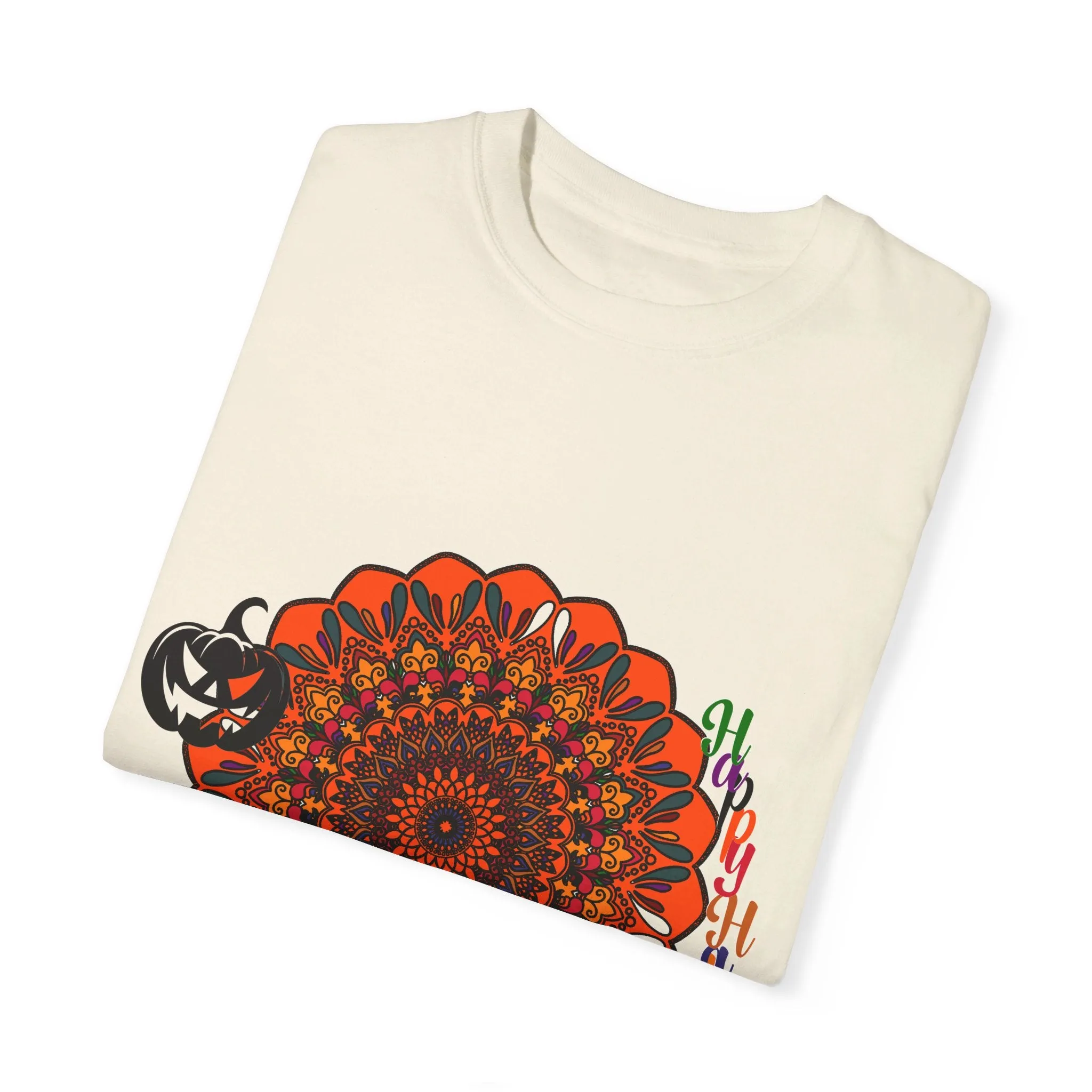 Handmade Pumpkin Mandala T-shirt - Unisex Tee