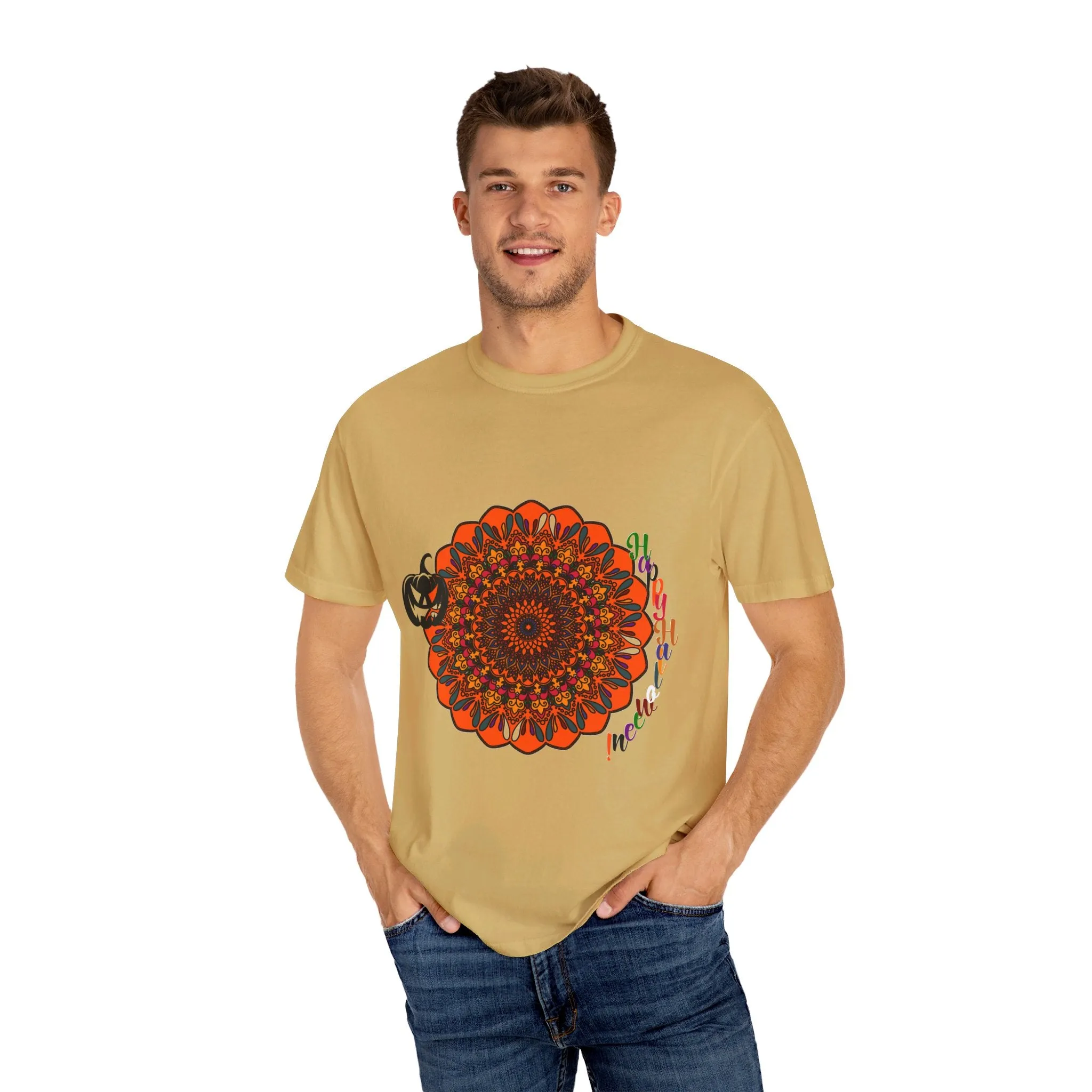 Handmade Pumpkin Mandala T-shirt - Unisex Tee