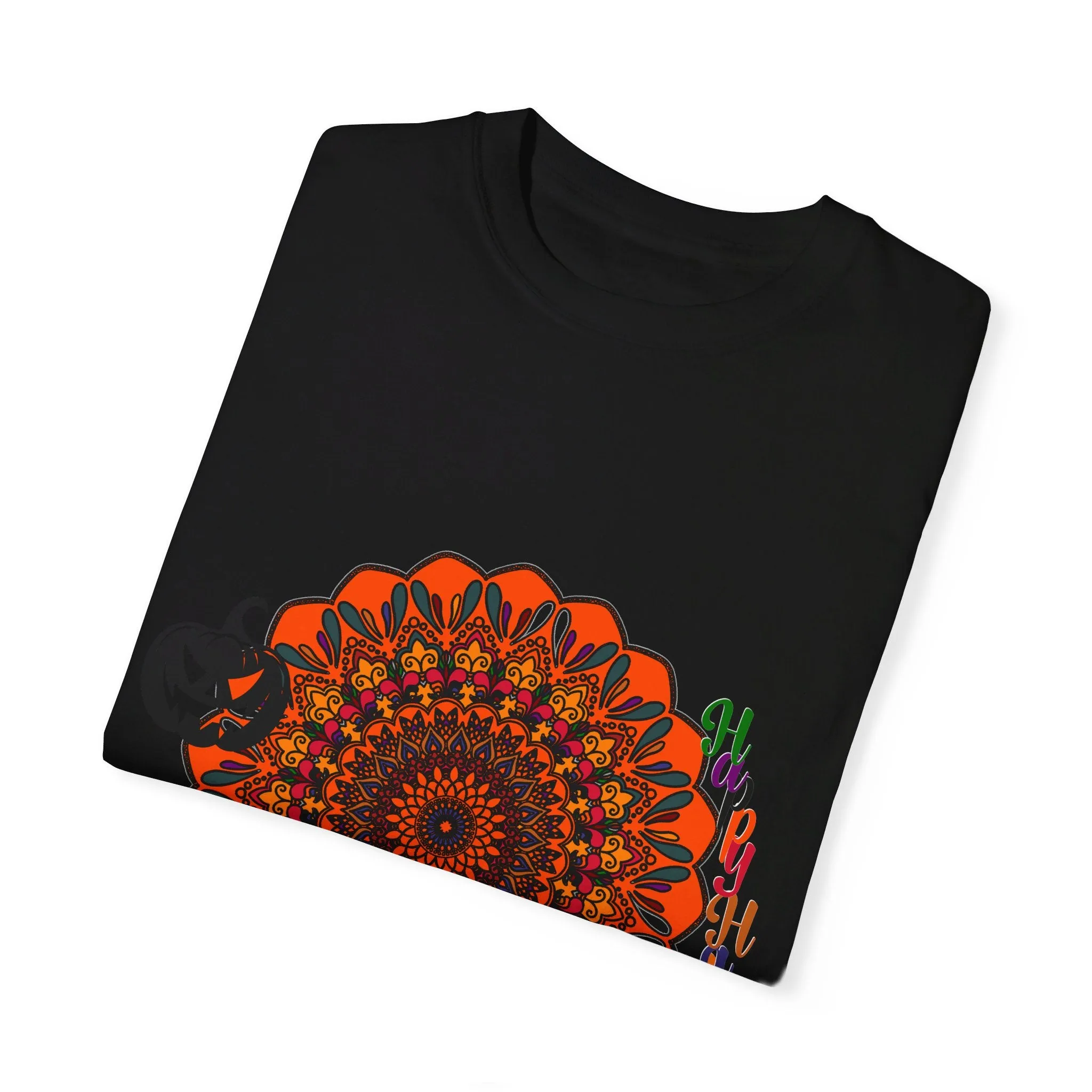 Handmade Pumpkin Mandala T-shirt - Unisex Tee