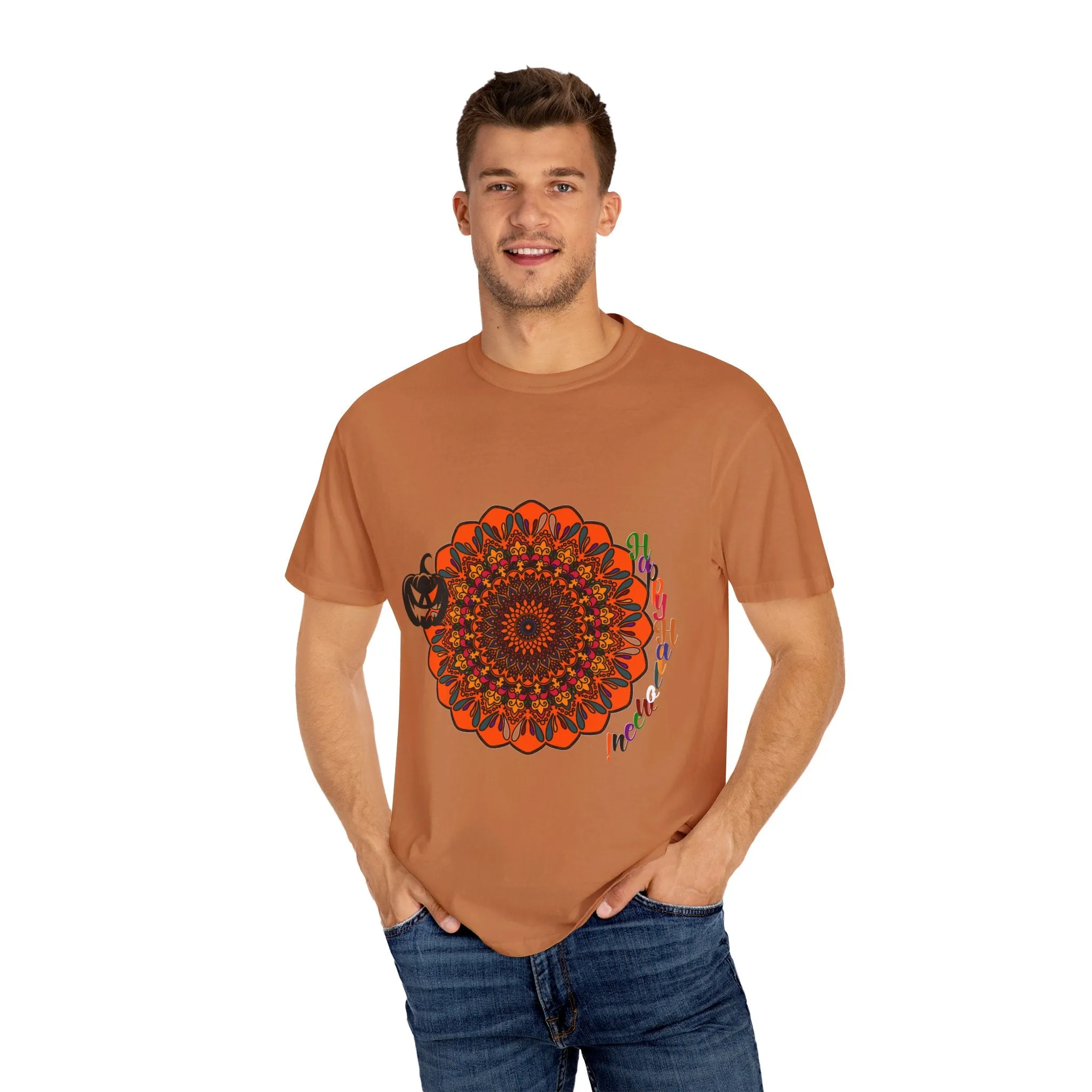 Handmade Pumpkin Mandala T-shirt - Unisex Tee